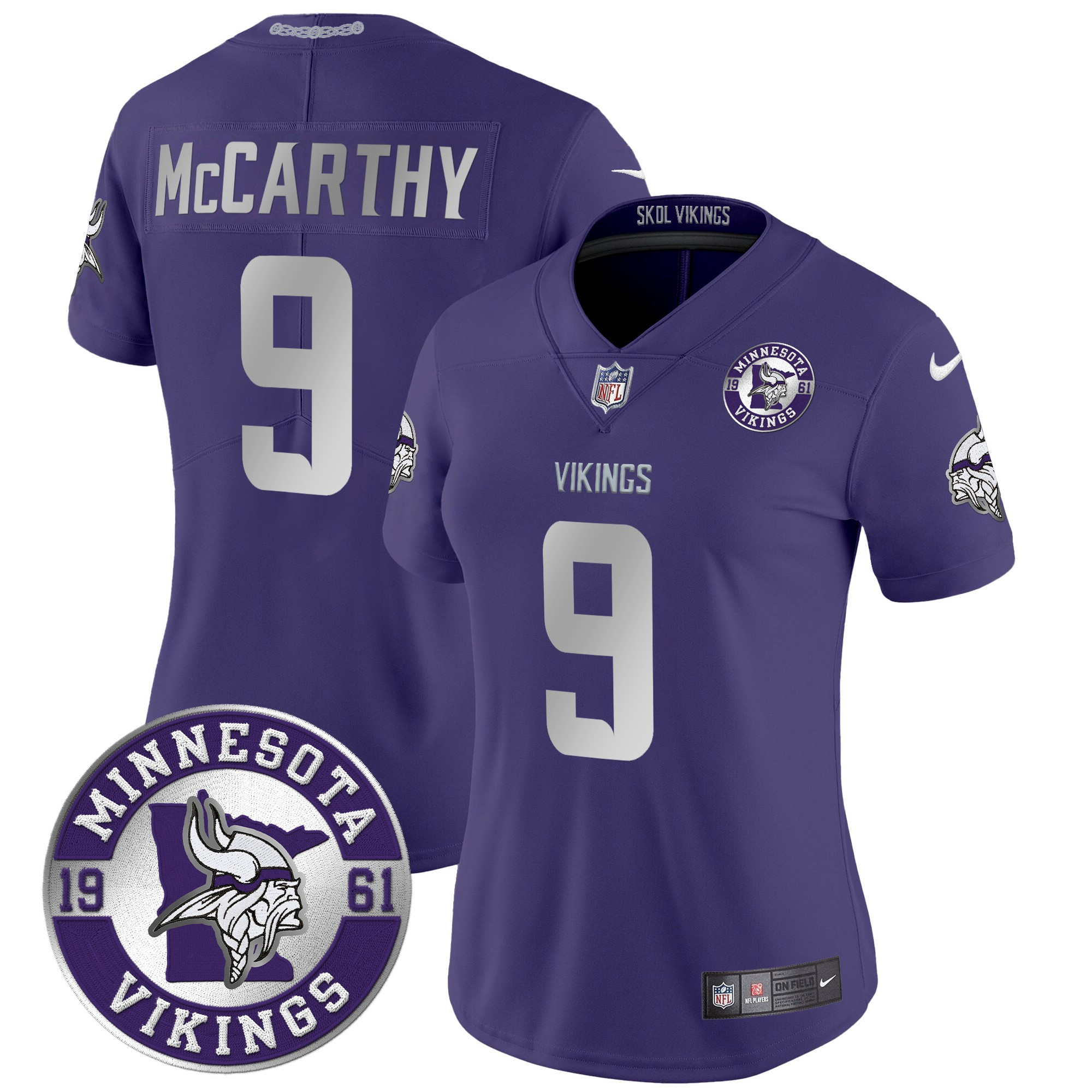 Women's J.J. McCarthy Minnesota Vikings 2024 Vapor Limited Purple Jersey - All Stitched