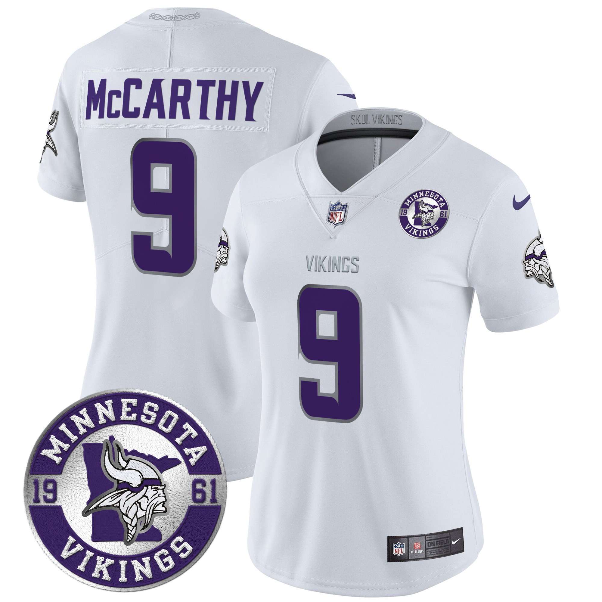 Women's J.J. McCarthy Minnesota Vikings 2024 Vapor Limited Winter Warrior Jersey - All Stitched