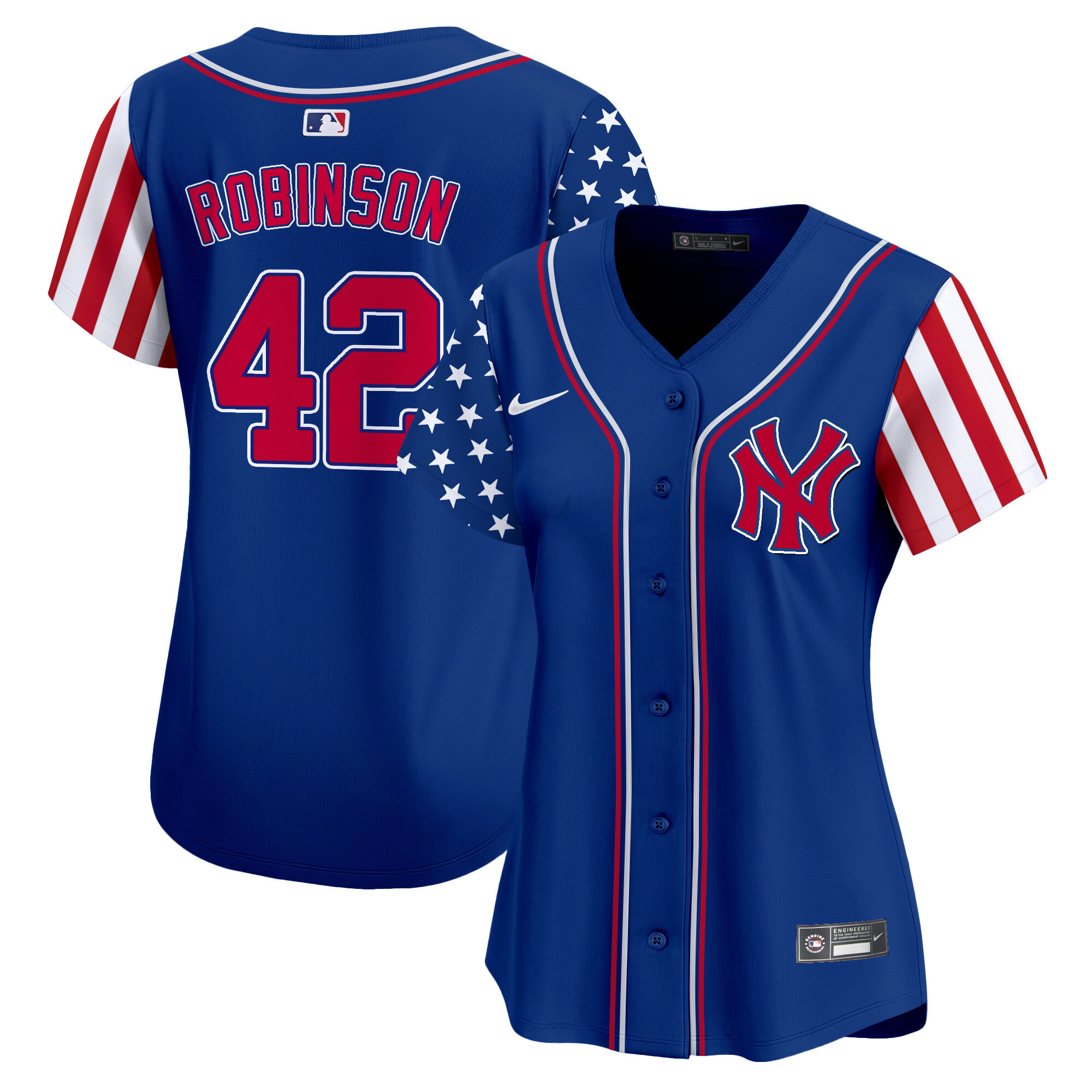 Women's Jackie Robinson New York Yankees 2024 Independence Day Vapor Premier Limited Royal Jersey - All Stitched