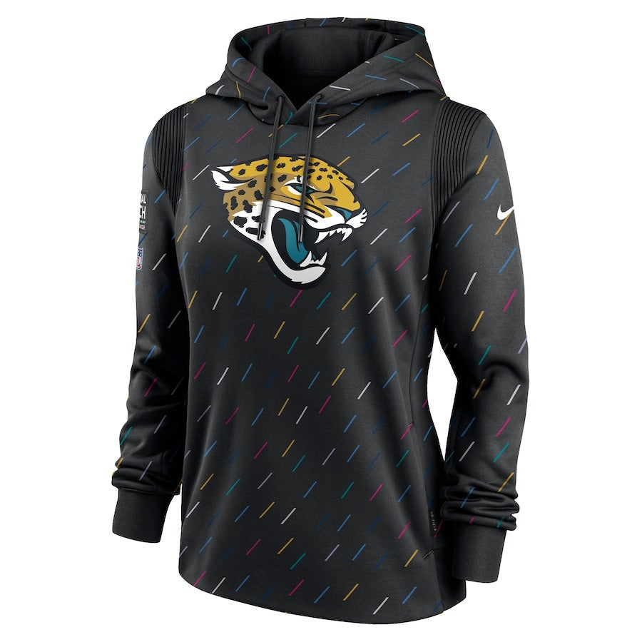 Women’s Jacksonville Jaguars Nike Anthracite 2021 NFL Crucial Catch Therma Pullover Hoodie