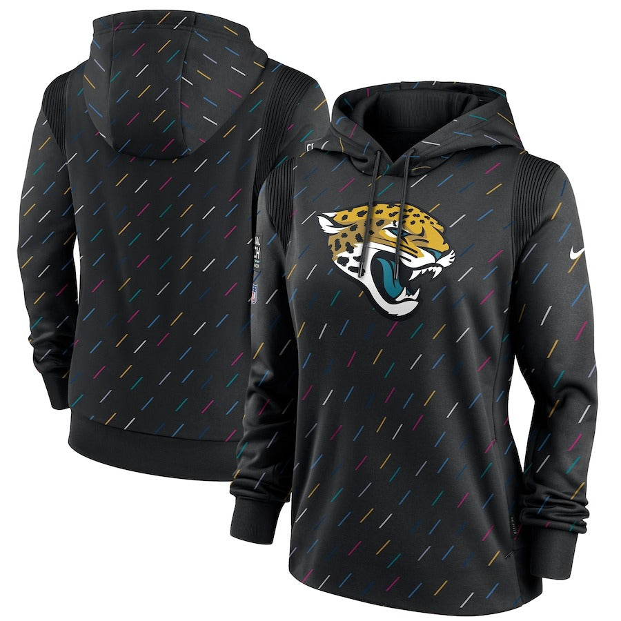 Women’s Jacksonville Jaguars Nike Anthracite 2021 NFL Crucial Catch Therma Pullover Hoodie