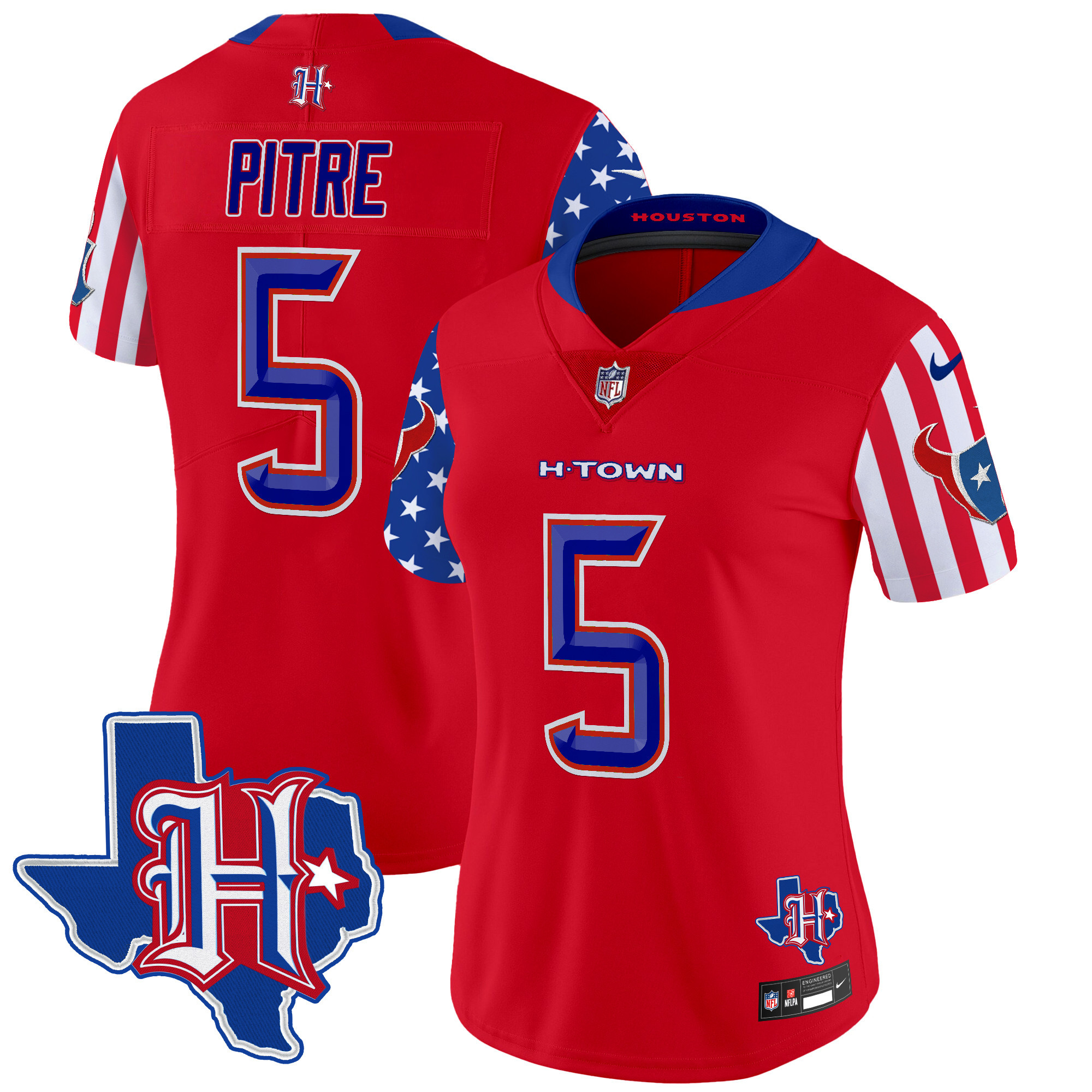 Women's Jalen Pitre Houston Texans American Style Vapor Limited Red Jersey - All Stitched