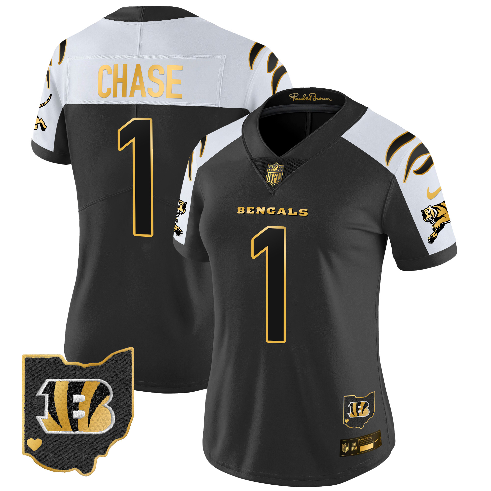 Women's Ja'Marr Chase Cincinnati Bengals 2024 Gold Vapor Limited Alternate Jersey - All Stitched