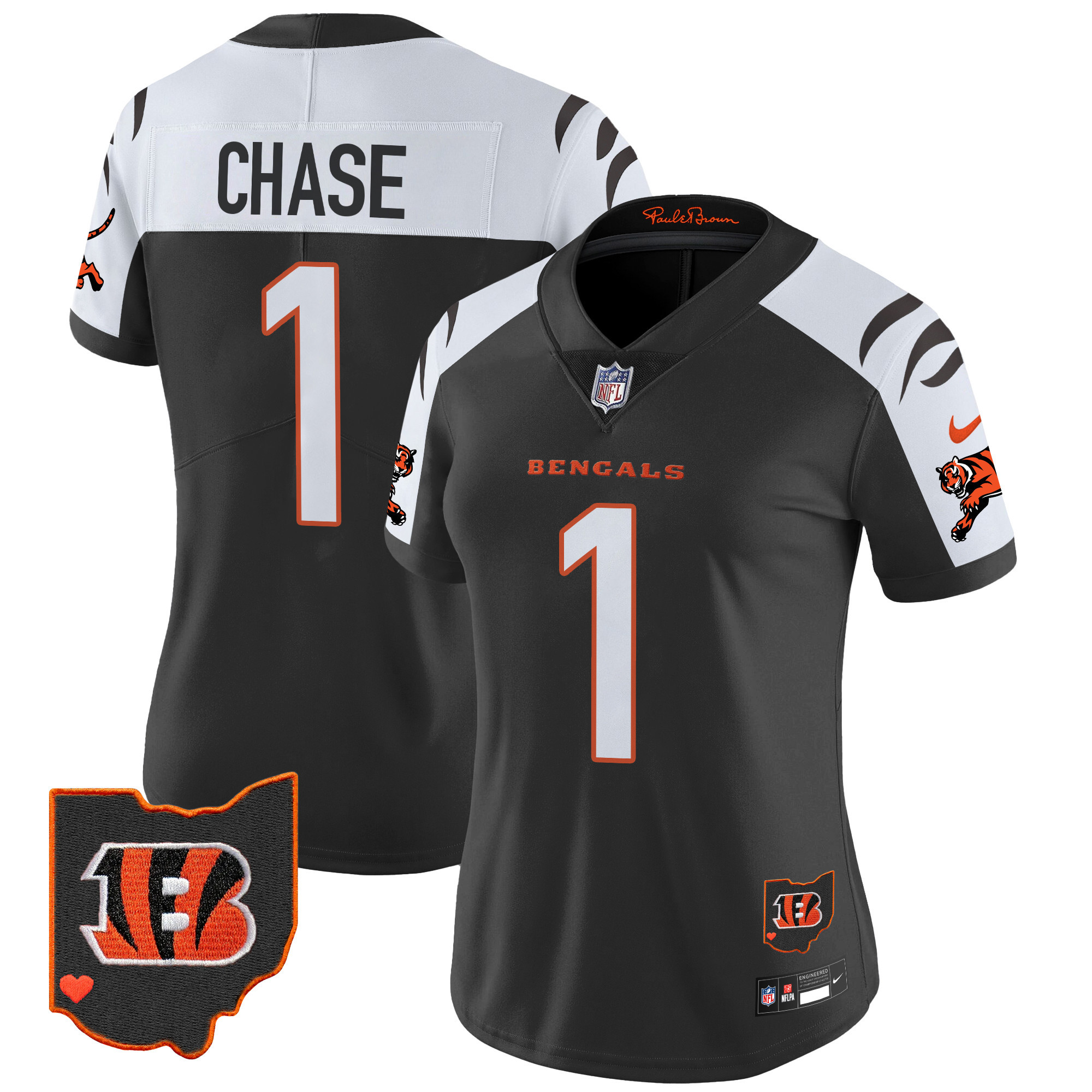 Women's Ja'Marr Chase Cincinnati Bengals 2024 Vapor Limited Alternate Jersey - All Stitched