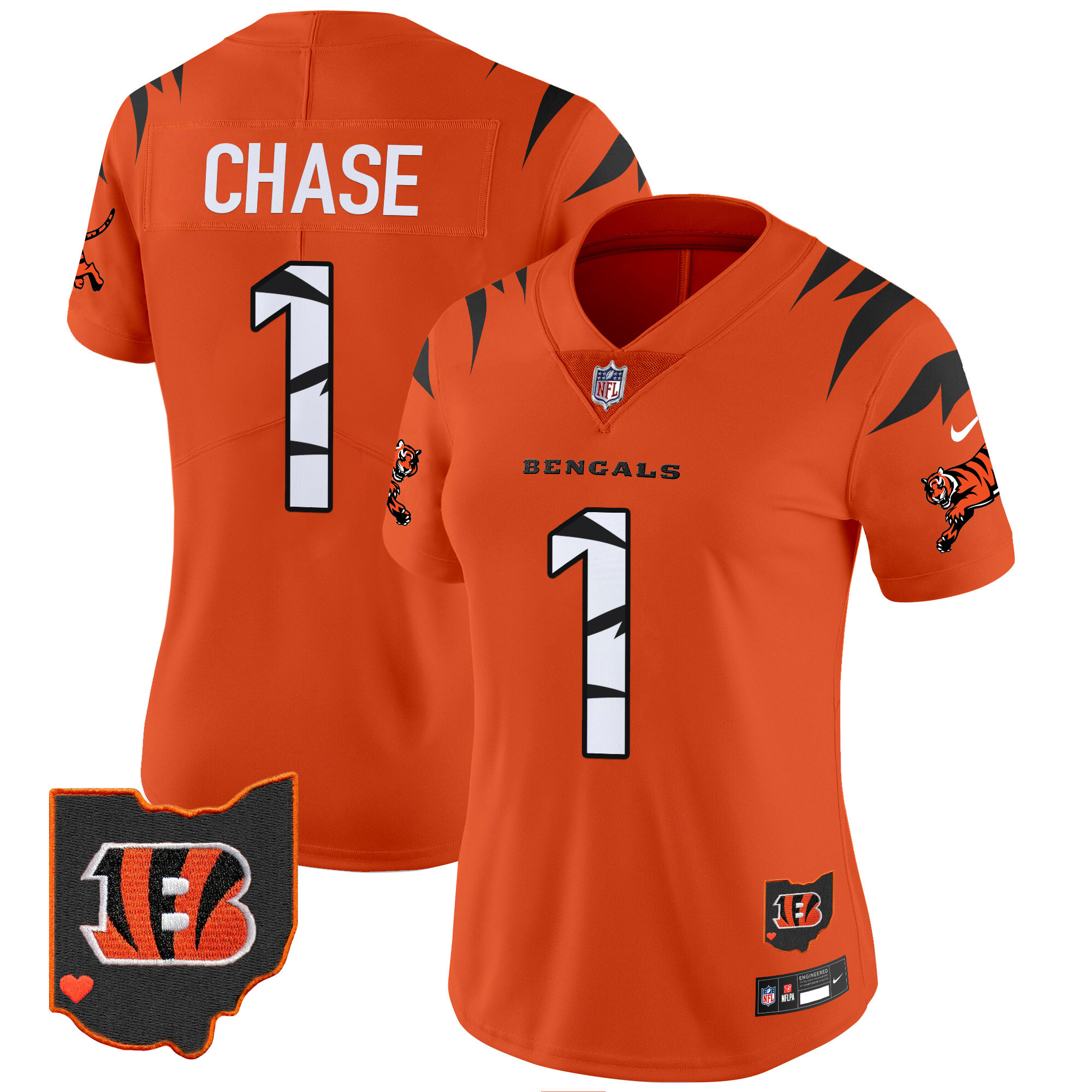 Women's Ja'Marr Chase Cincinnati Bengals Special Vapor Limited Orange Jersey - All Stitched