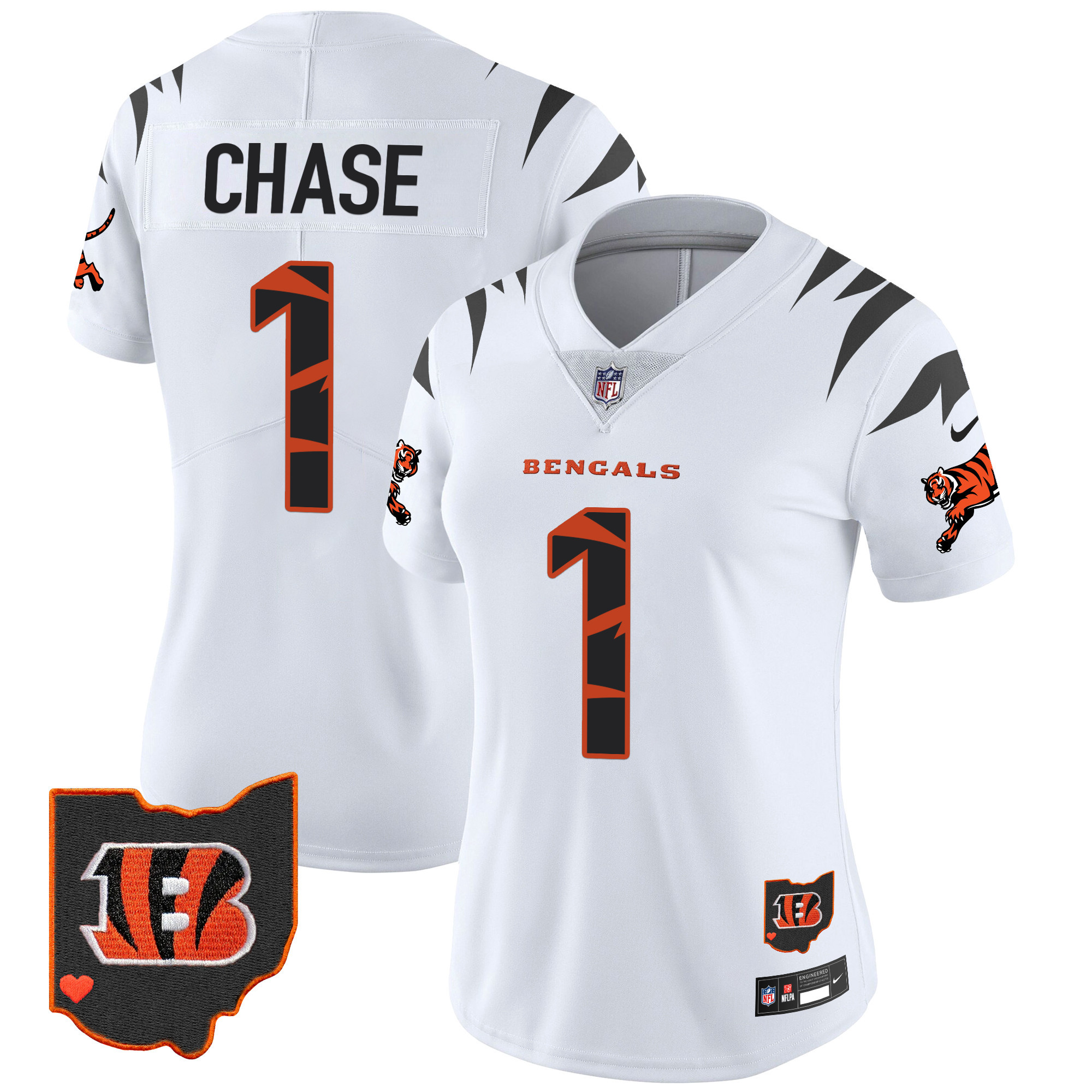 Women's Ja'Marr Chase Cincinnati Bengals Special Vapor Limited White Jersey - All Stitched