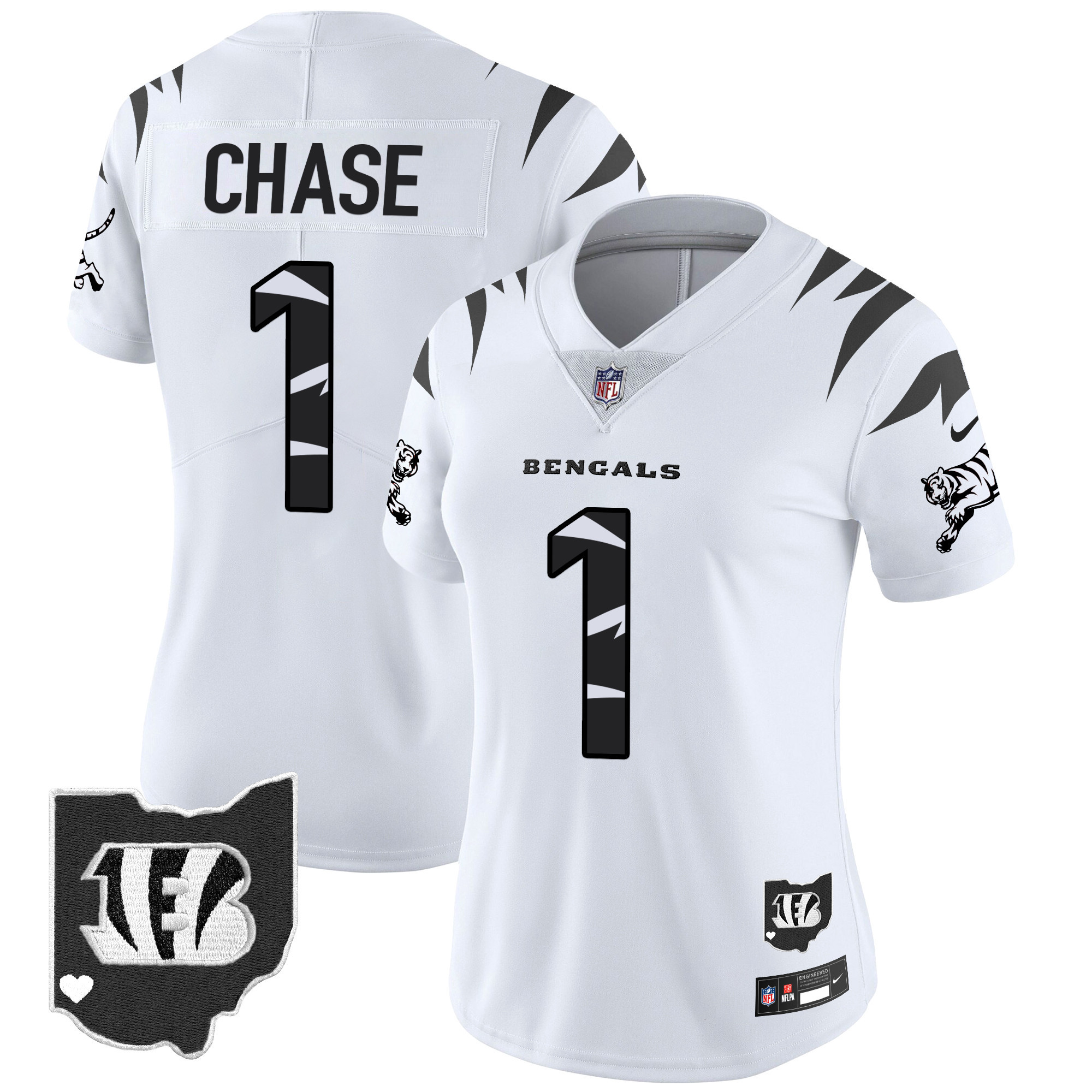 Women's Ja'Marr Chase Cincinnati Bengals Special Vapor Limited White Limited Jersey - All Stitched