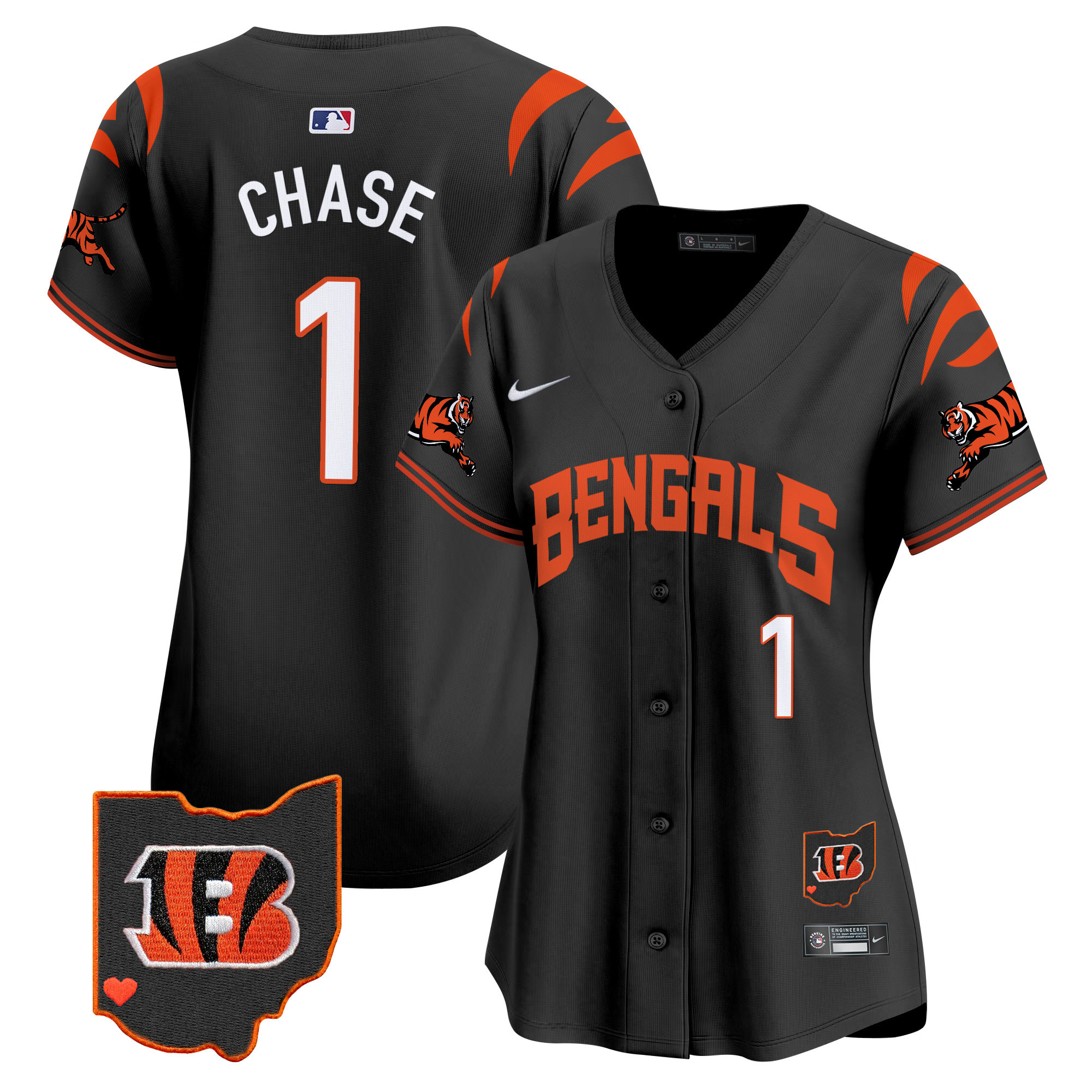 Women's Ja'Marr Chase Cincinnati Bengals Vapor Premier Limited Black Jersey - All Stitched