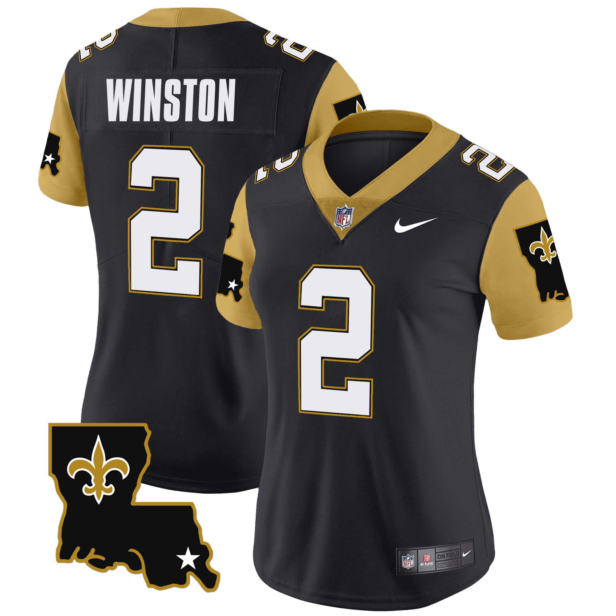 Women's Jameis Winston New Orleans Saints 1987 Legacy Vapor Limited Black Jersey V2 - All Stitched