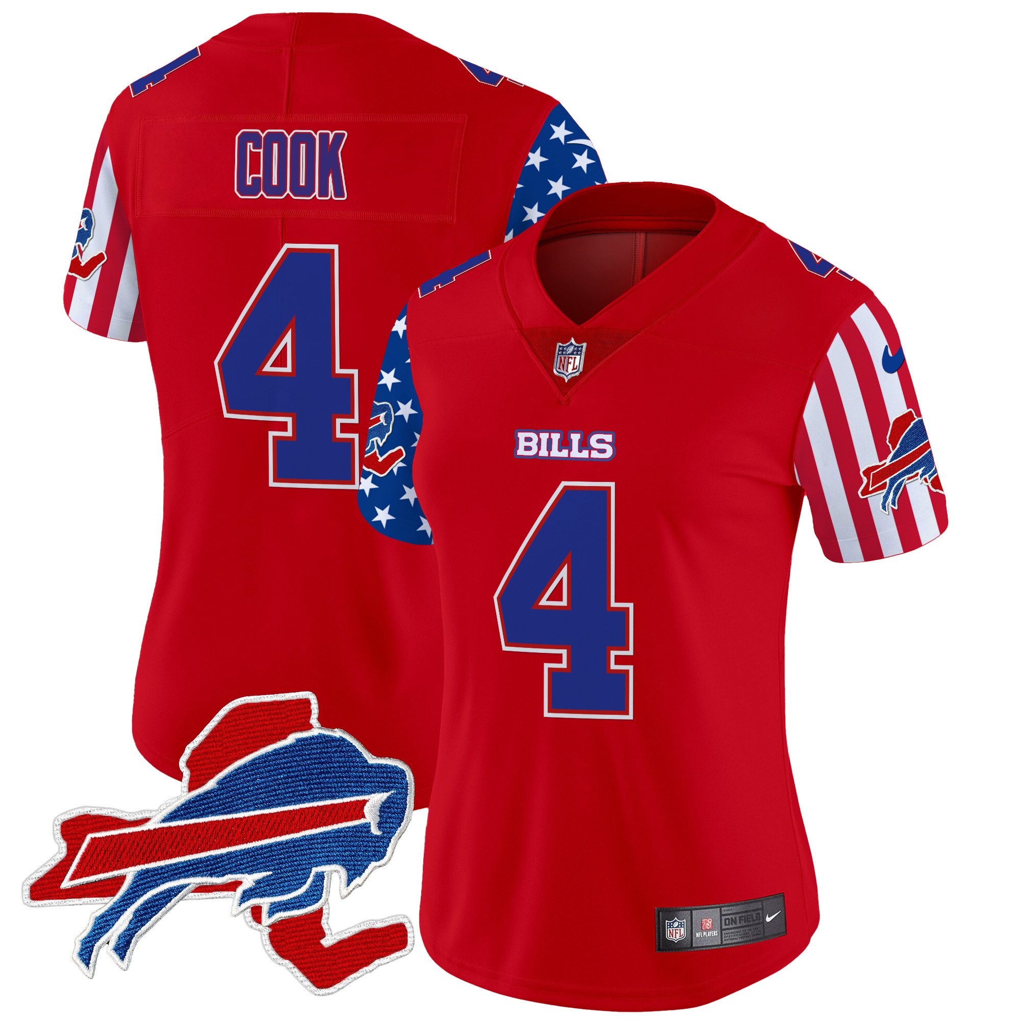 Women's James Cook Buffalo Bills American Style Vapor Limited Red Jersey - All Stitched
