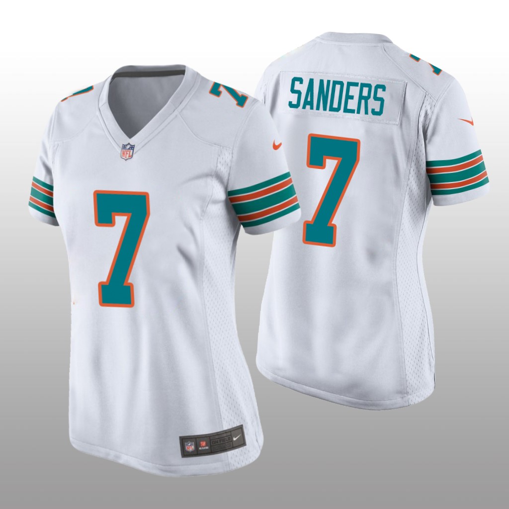 Women's Jason Sanders Miami Dolphins White Throwback Jersey