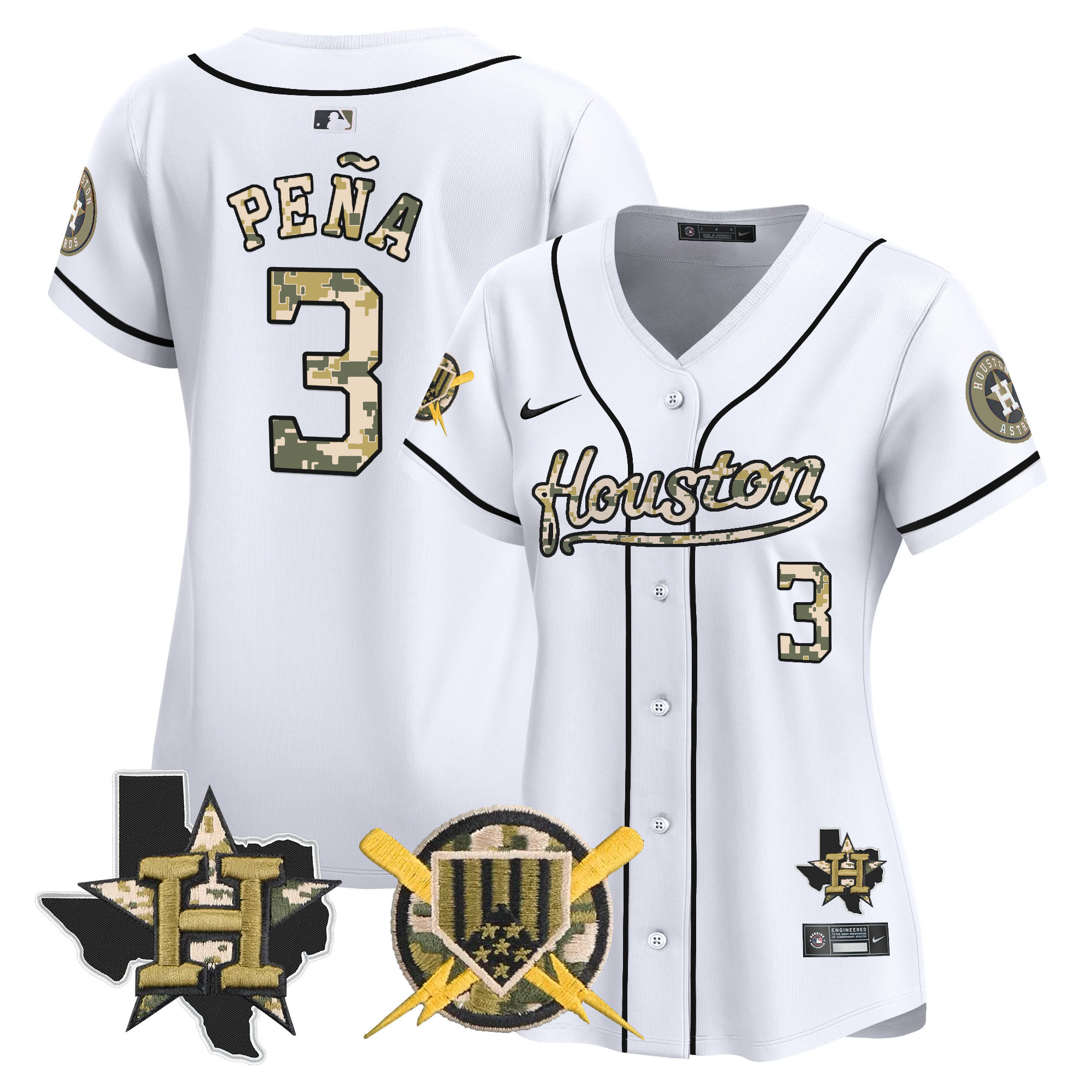 Women's Jeremy Pena Houston Astros Armed Forces Day Vapor Premier Limited White Jersey - All Stitched