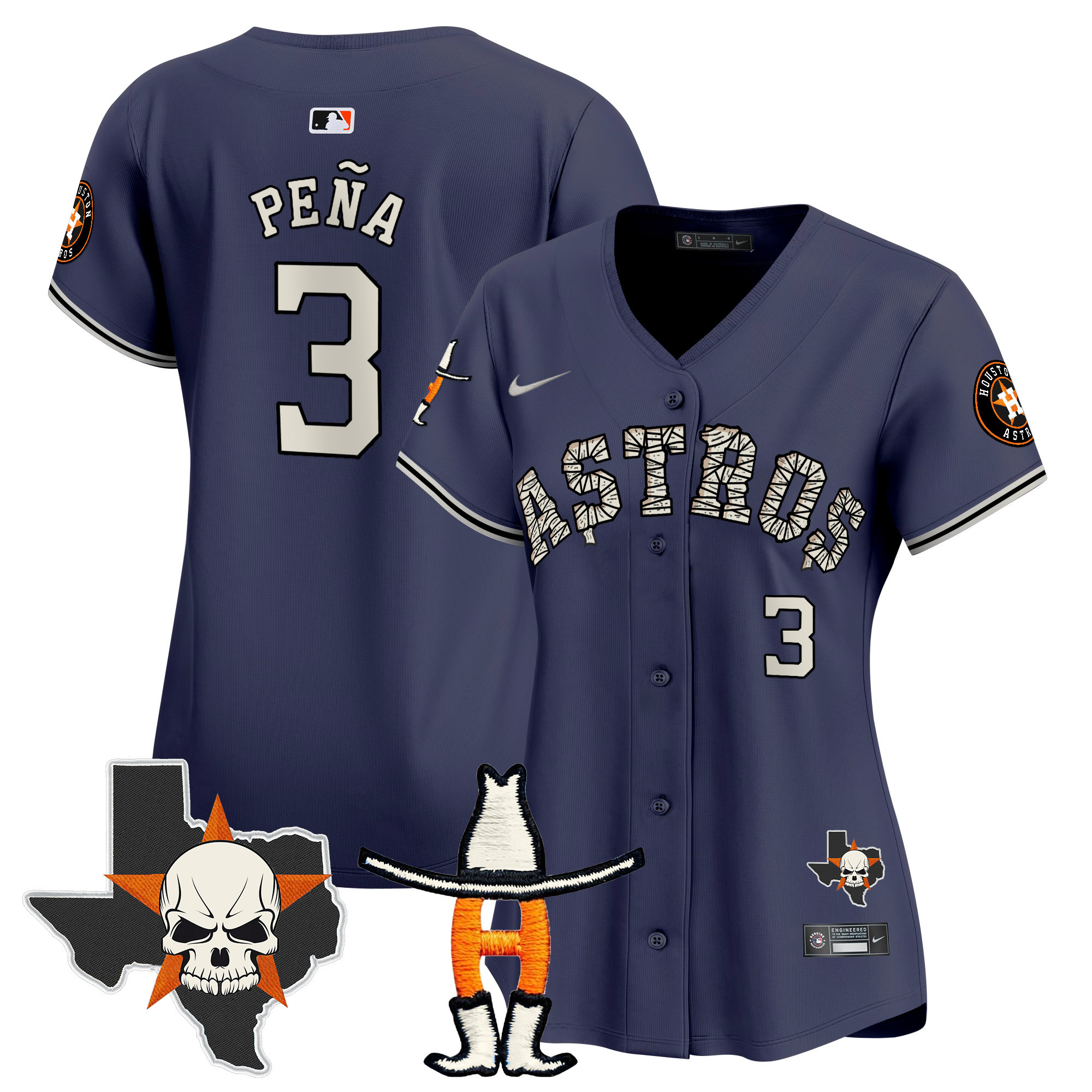Women's Jeremy Pena Houston Astros Halloween Vapor Premier Limited Navy Jersey - All Stitched