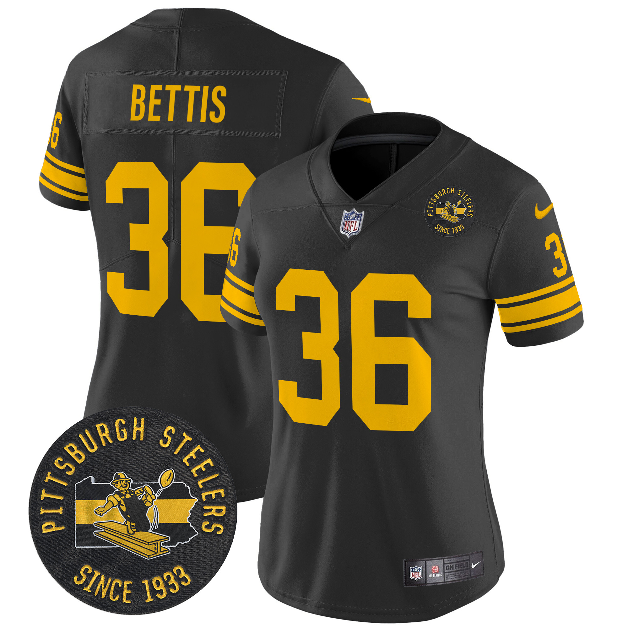 Women's Jerome Bettis Pittsburgh Steelers Throwback 1962 Vapor Limited Black Jersey - All Stitched