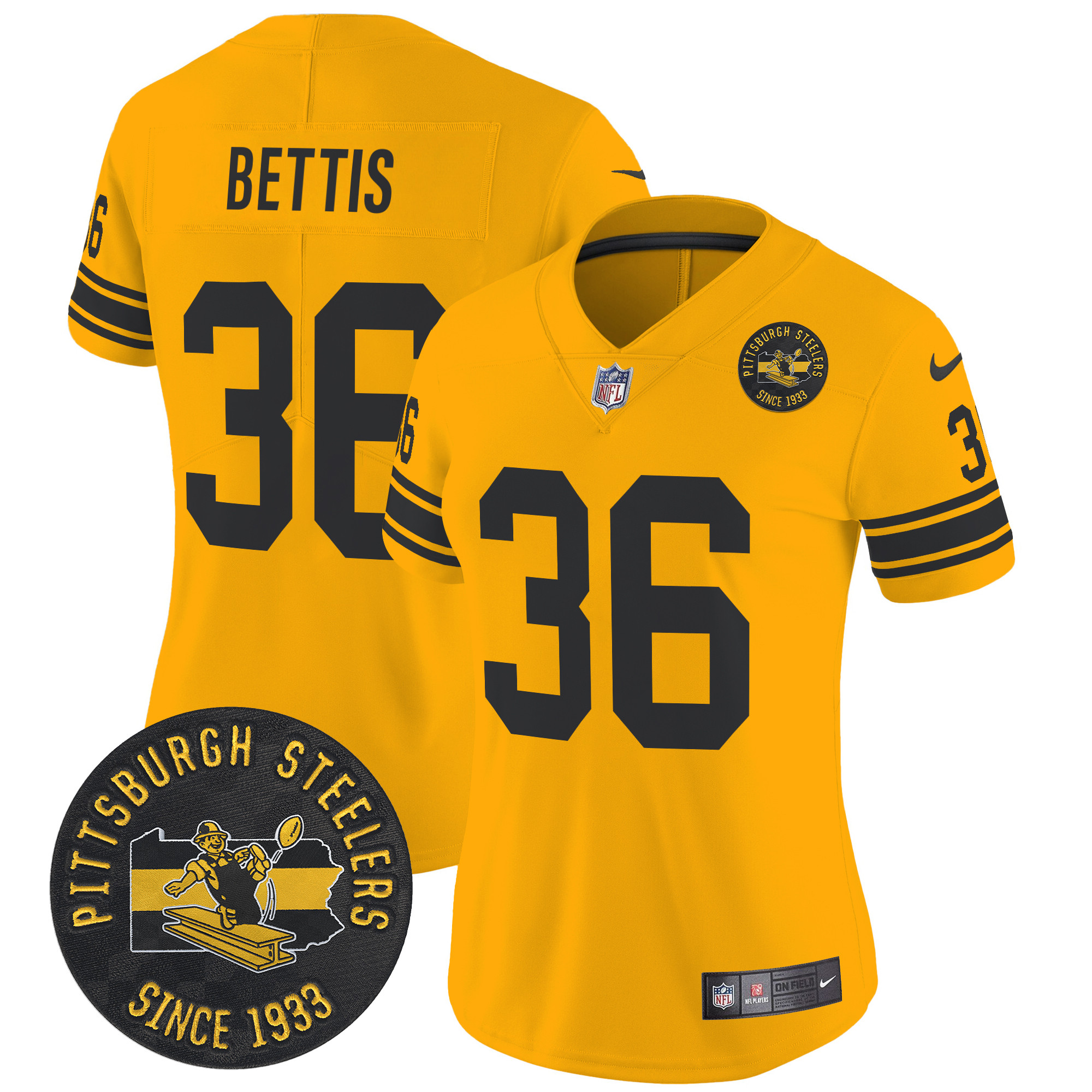 Women's Jerome Bettis Pittsburgh Steelers Throwback 1962 Vapor Limited Gold Jersey - All Stitched