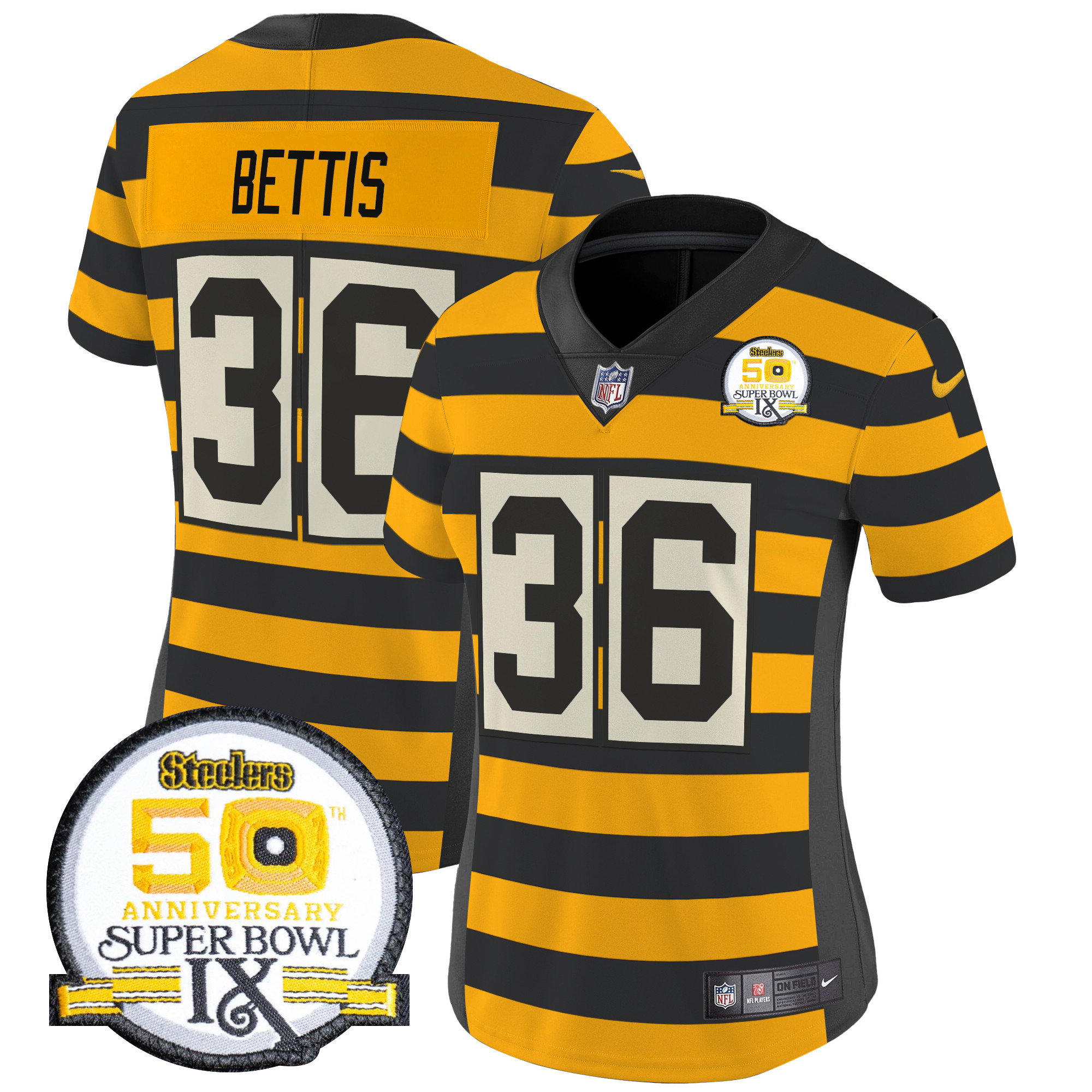 Women's Jerome Bettis Pittsburgh Steelers Throwback 2024 Vapor Limited Bumble Bee Jersey - All Stitched