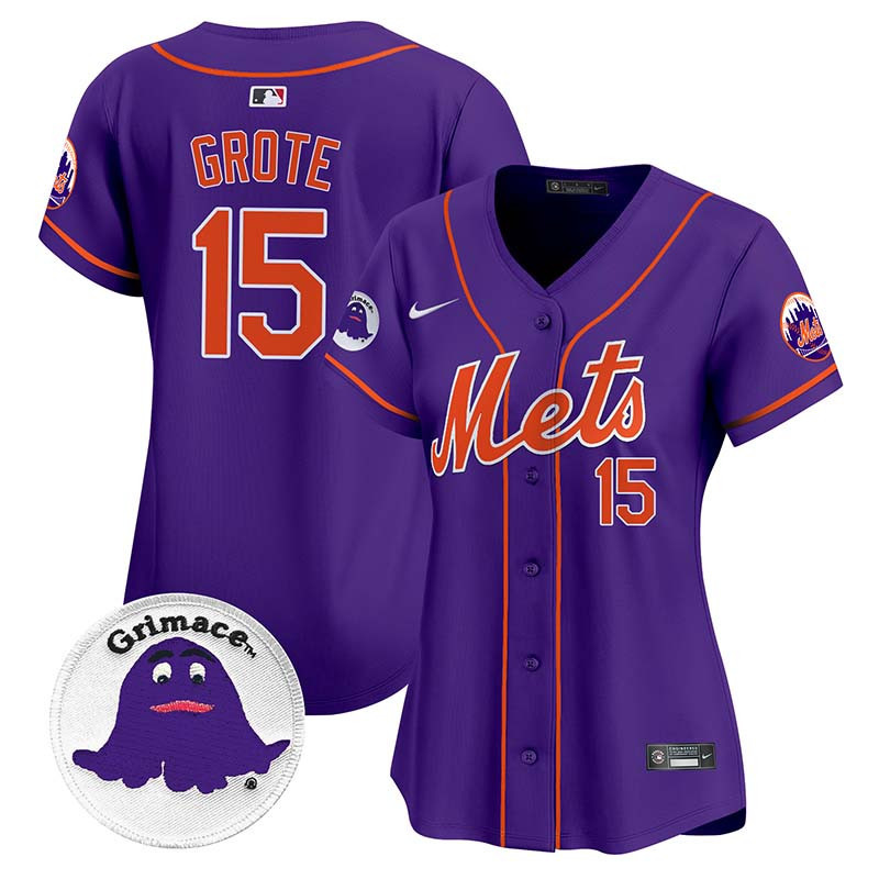Women's Jerry Grote New York Mets Grimace Vapor Premier Limited Purple Jersey - All Stitched