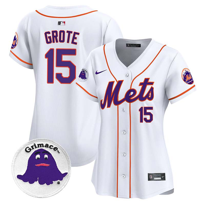 Women's Jerry Grote New York Mets Grimace Vapor Premier Limited White Jersey - All Stitched