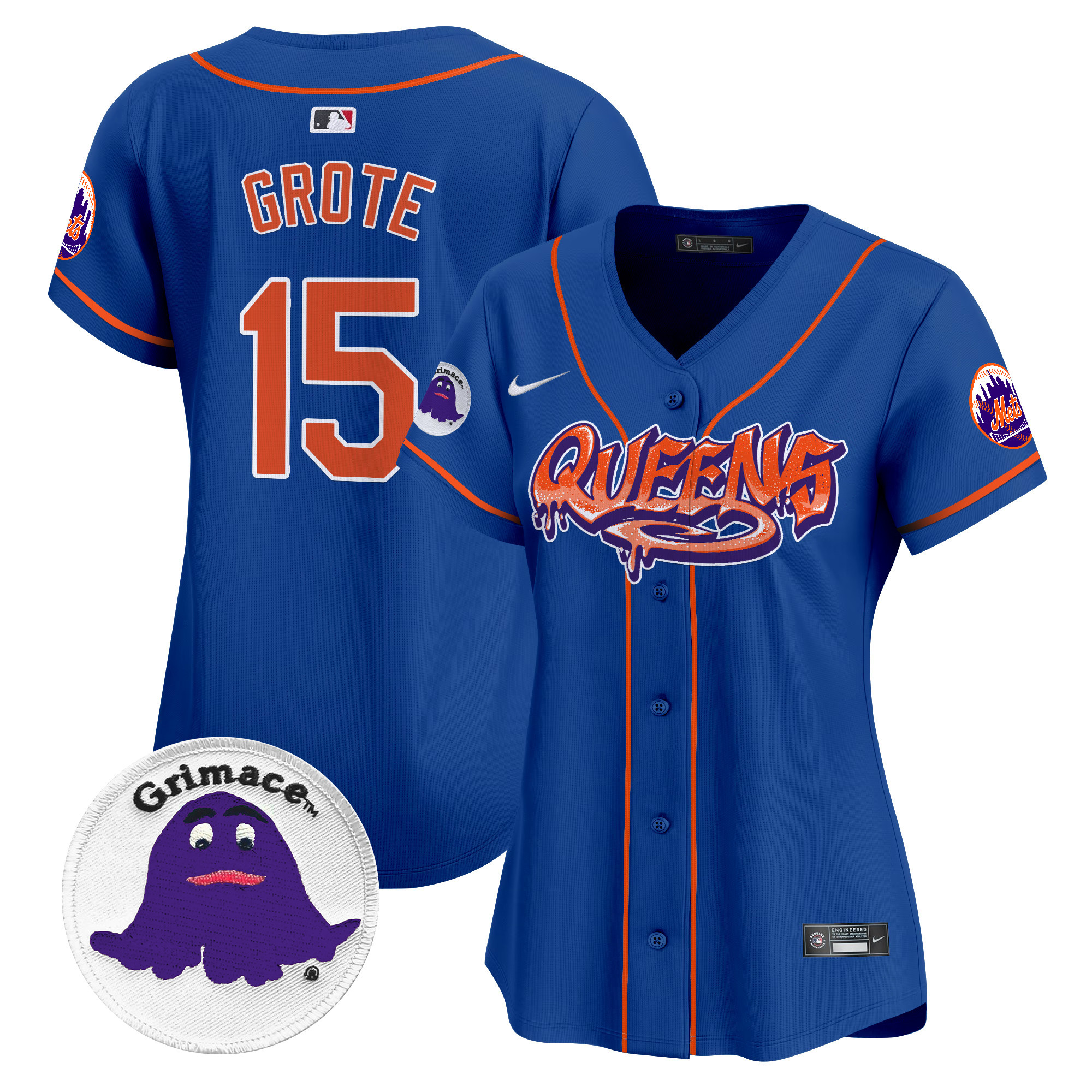 Women's Jerry Grote New York Mets Queens Graffiti Vapor Premier Limited Royal Jersey - All Stitched
