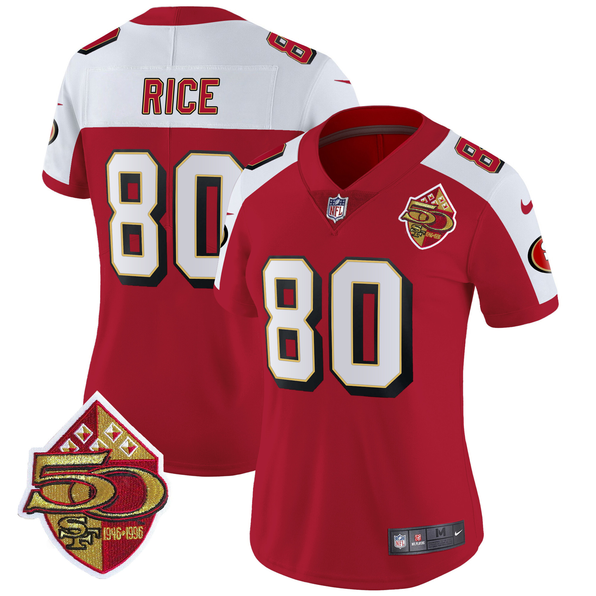 Women's Jerry Rice San Francisco 49ers 1996 Throwback Vapor Limited Alternate Jersey - All Stitched