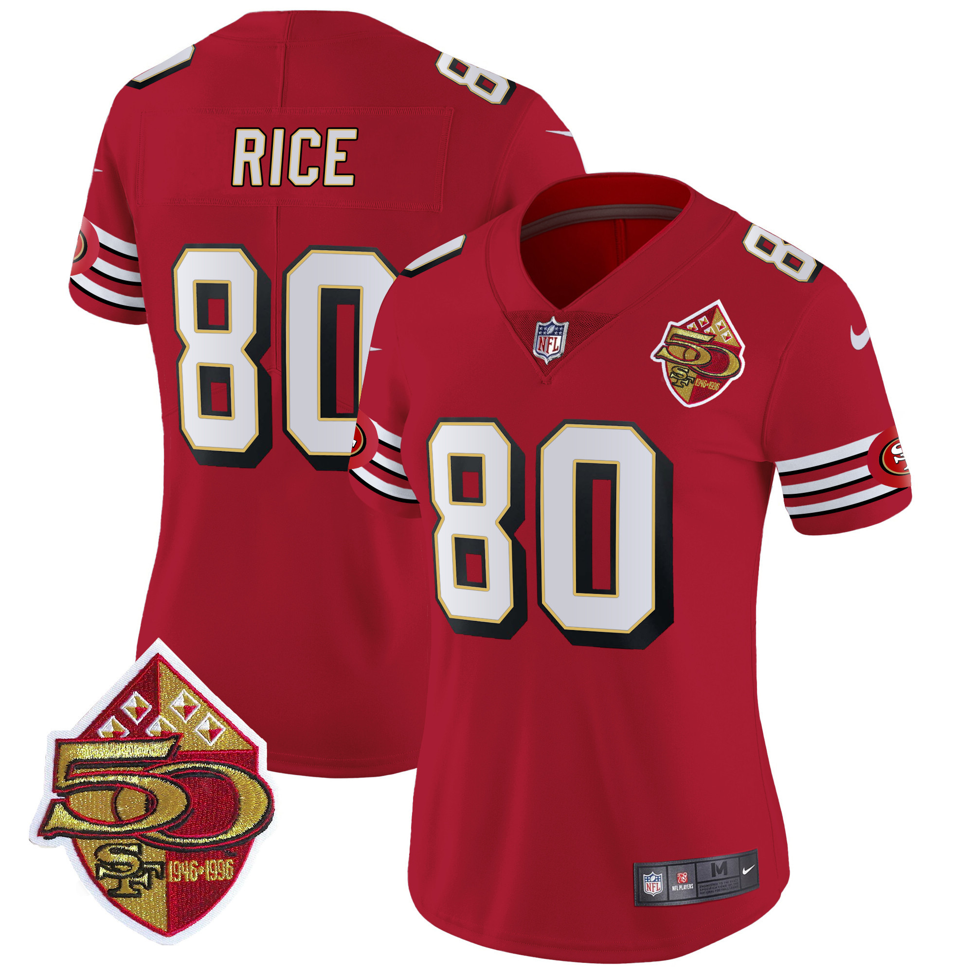 Women's Jerry Rice San Francisco 49ers 1996 Throwback Vapor Limited Red Jersey - All Stitched