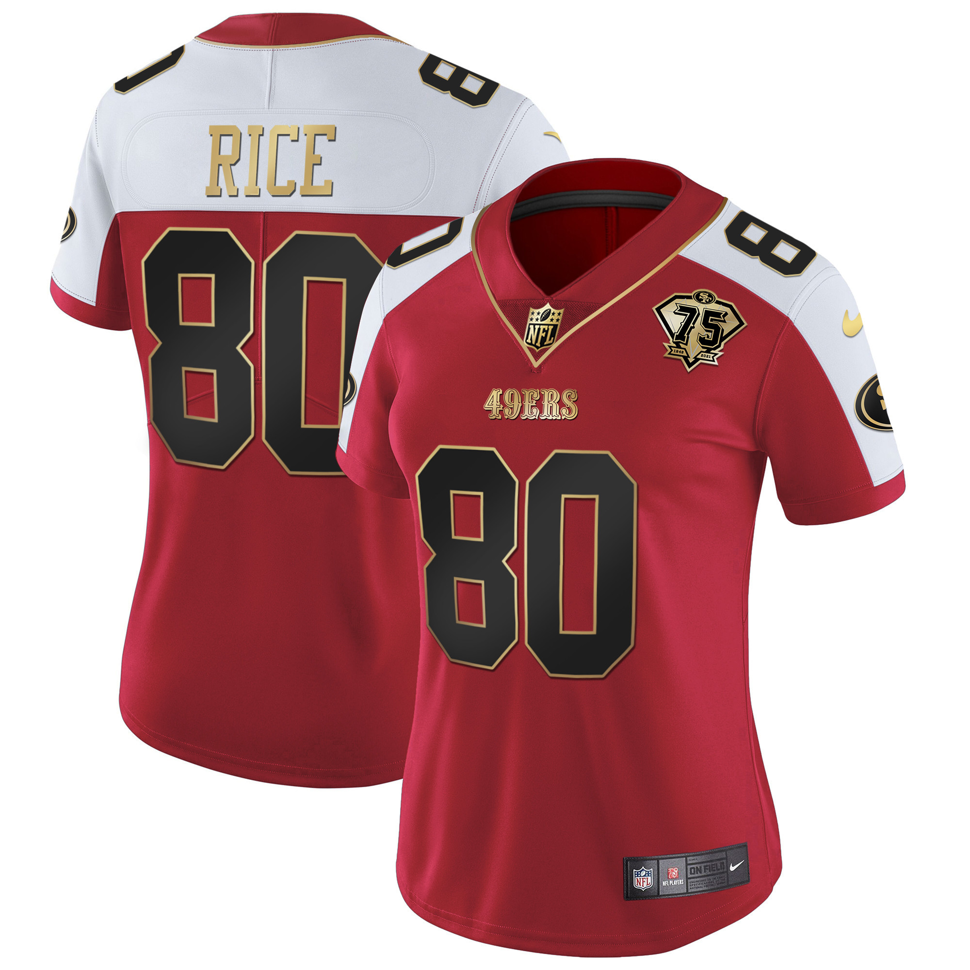 Women's Jerry Rice San Francisco 49ers 2023 Vapor Gold Limited Alternate Jersey - All Stitched