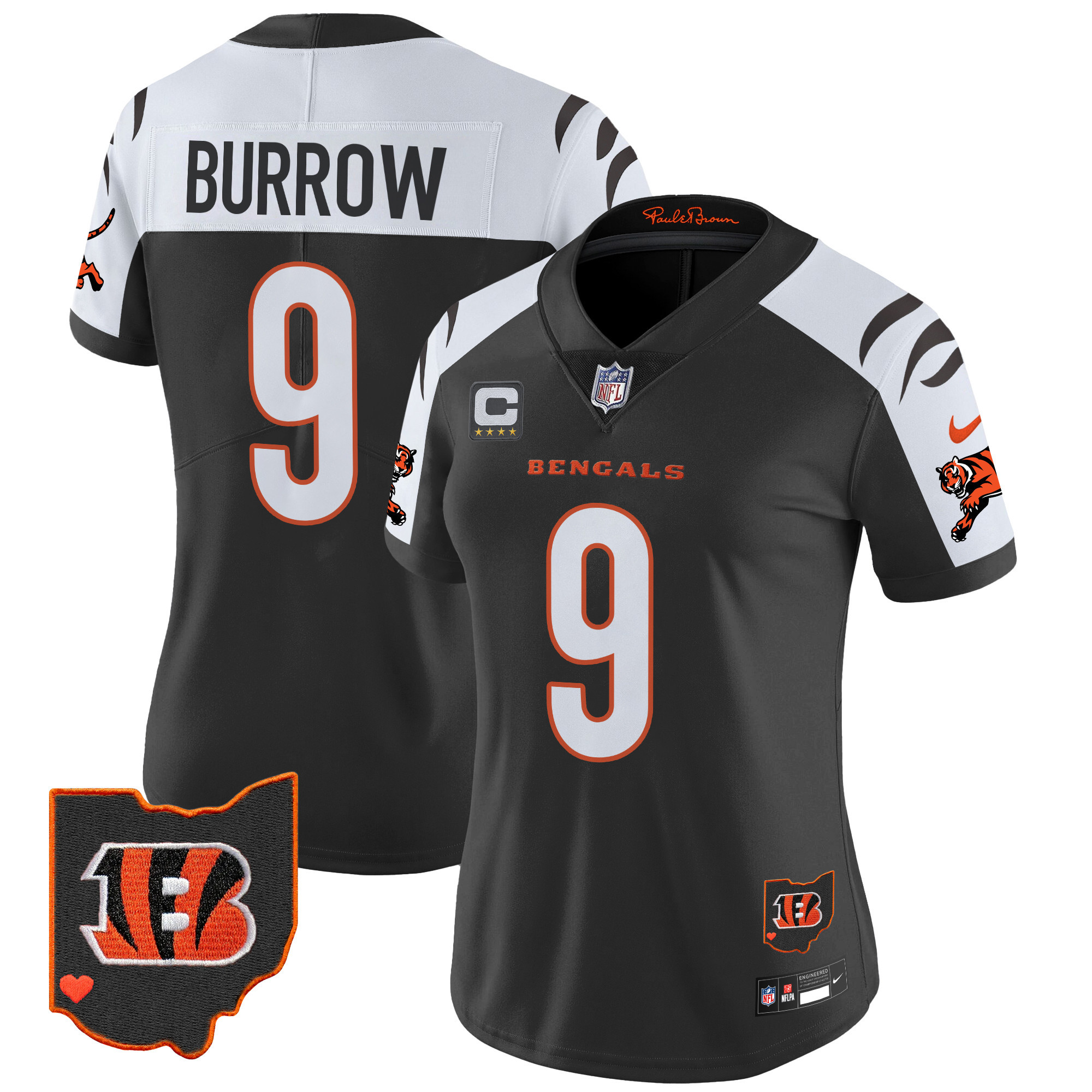 Women's Joe Burrow Cincinnati Bengals 2024 Vapor Limited Alternate Jersey - All Stitched