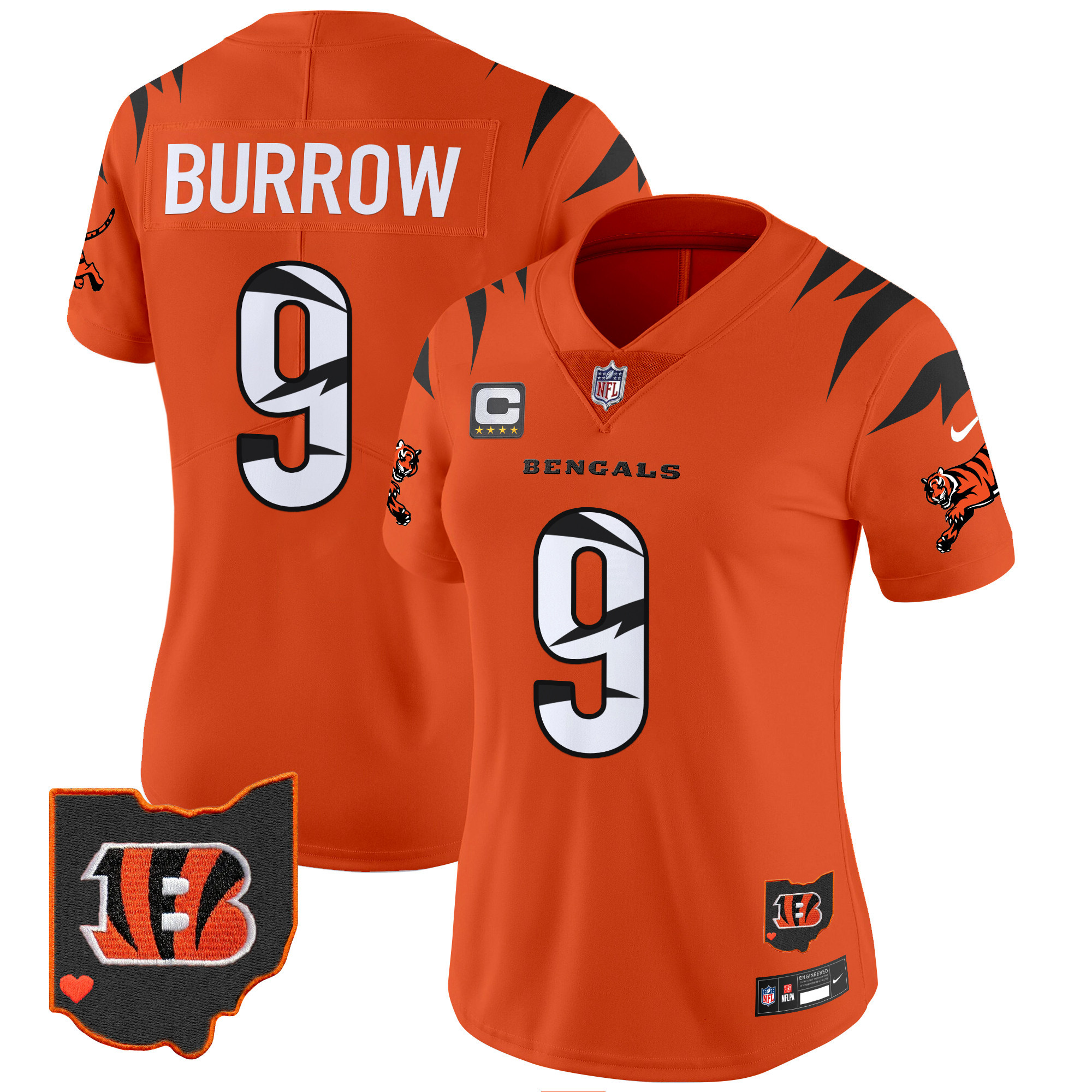 Women's Joe Burrow Cincinnati Bengals Special Vapor Limited Orange Jersey - All Stitched