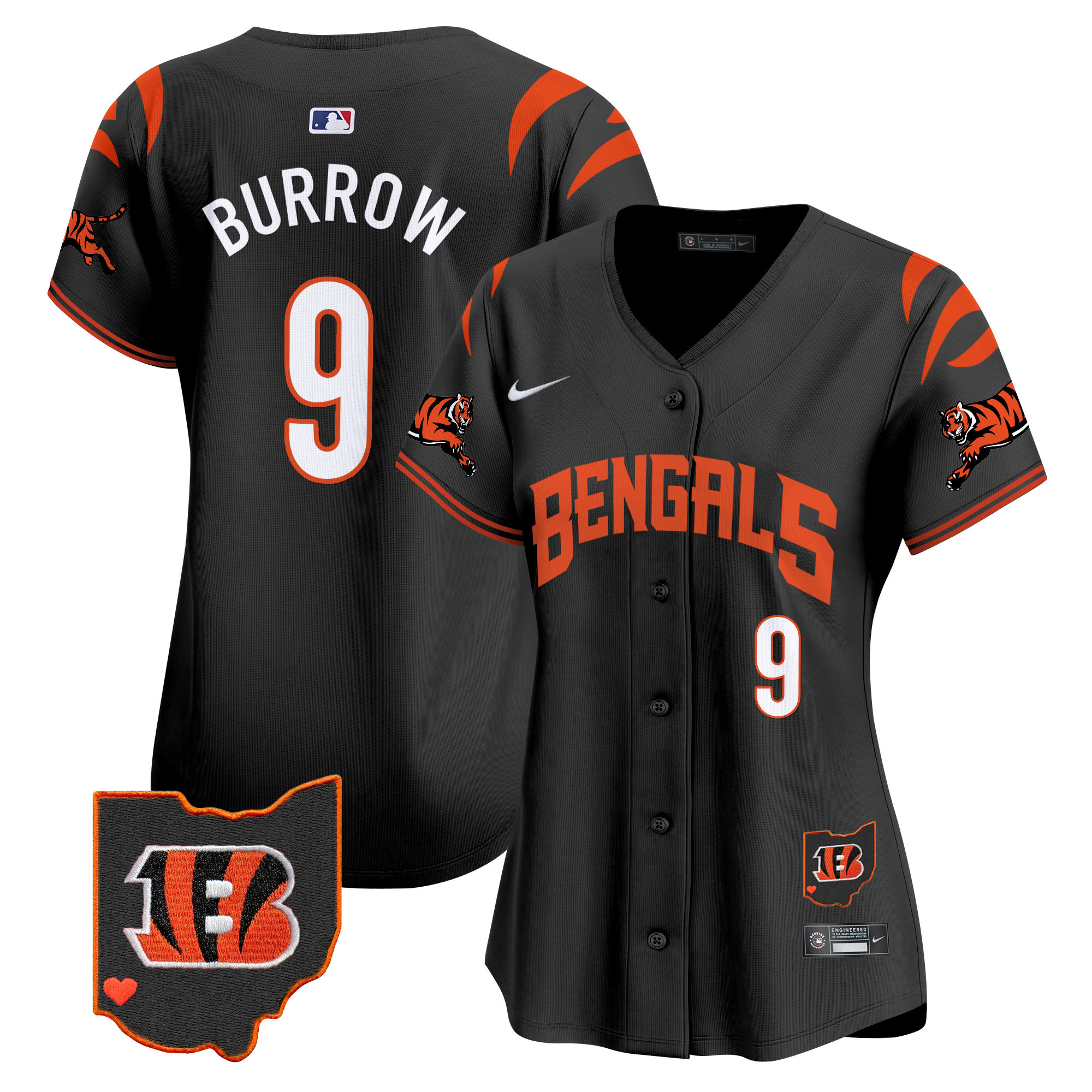Women's Joe Burrow Cincinnati Bengals Vapor Premier Limited Black Jersey - All Stitched