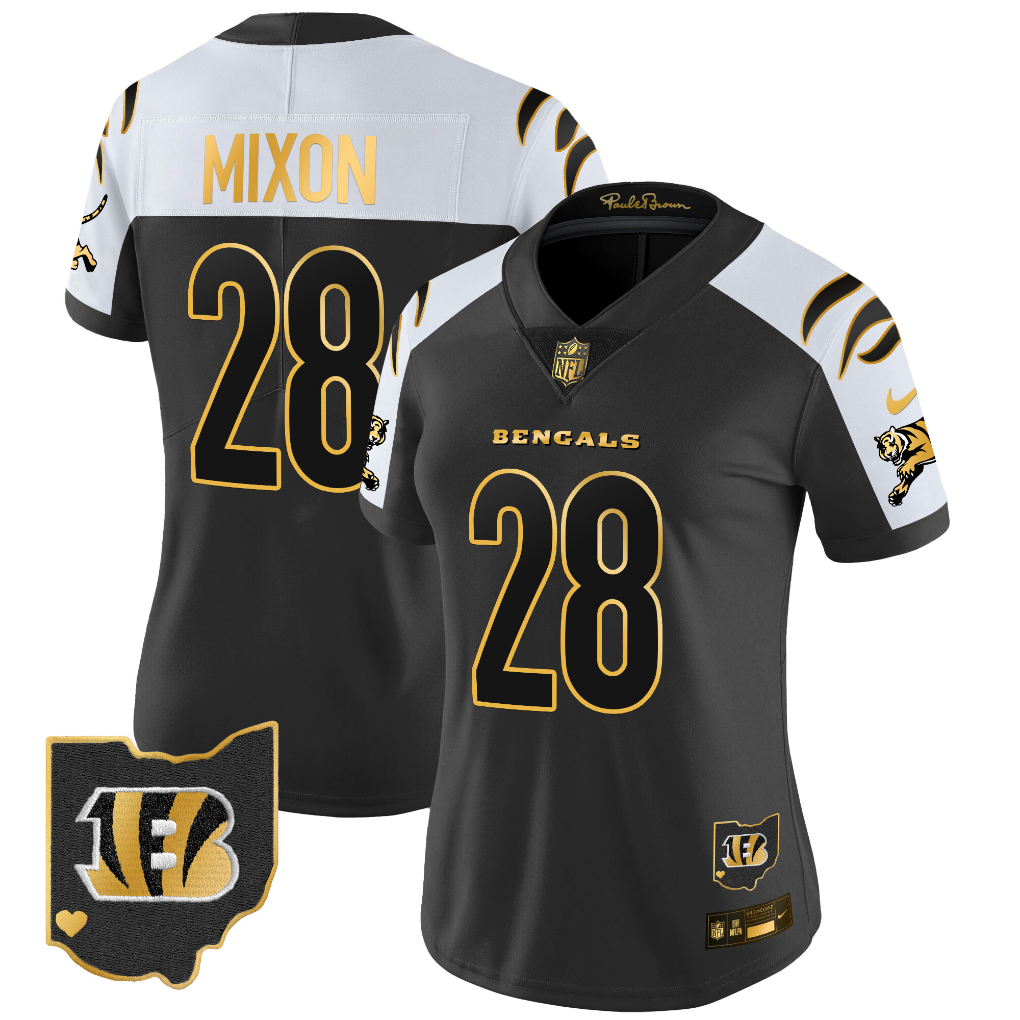 Women's Joe Mixon Cincinnati Bengals 2024 Gold Vapor Limited Alternate Jersey - All Stitched