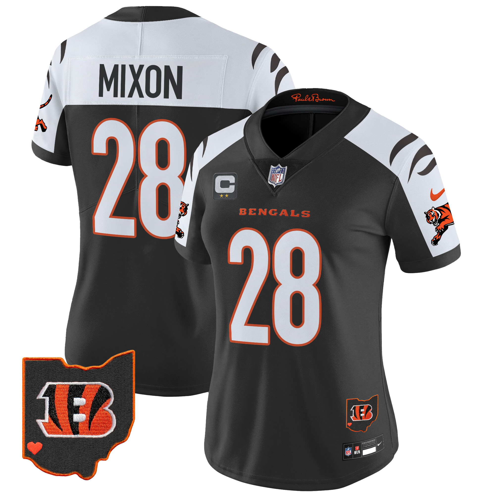 Women's Joe Mixon Cincinnati Bengals 2024 Vapor Limited Alternate Jersey - All Stitched