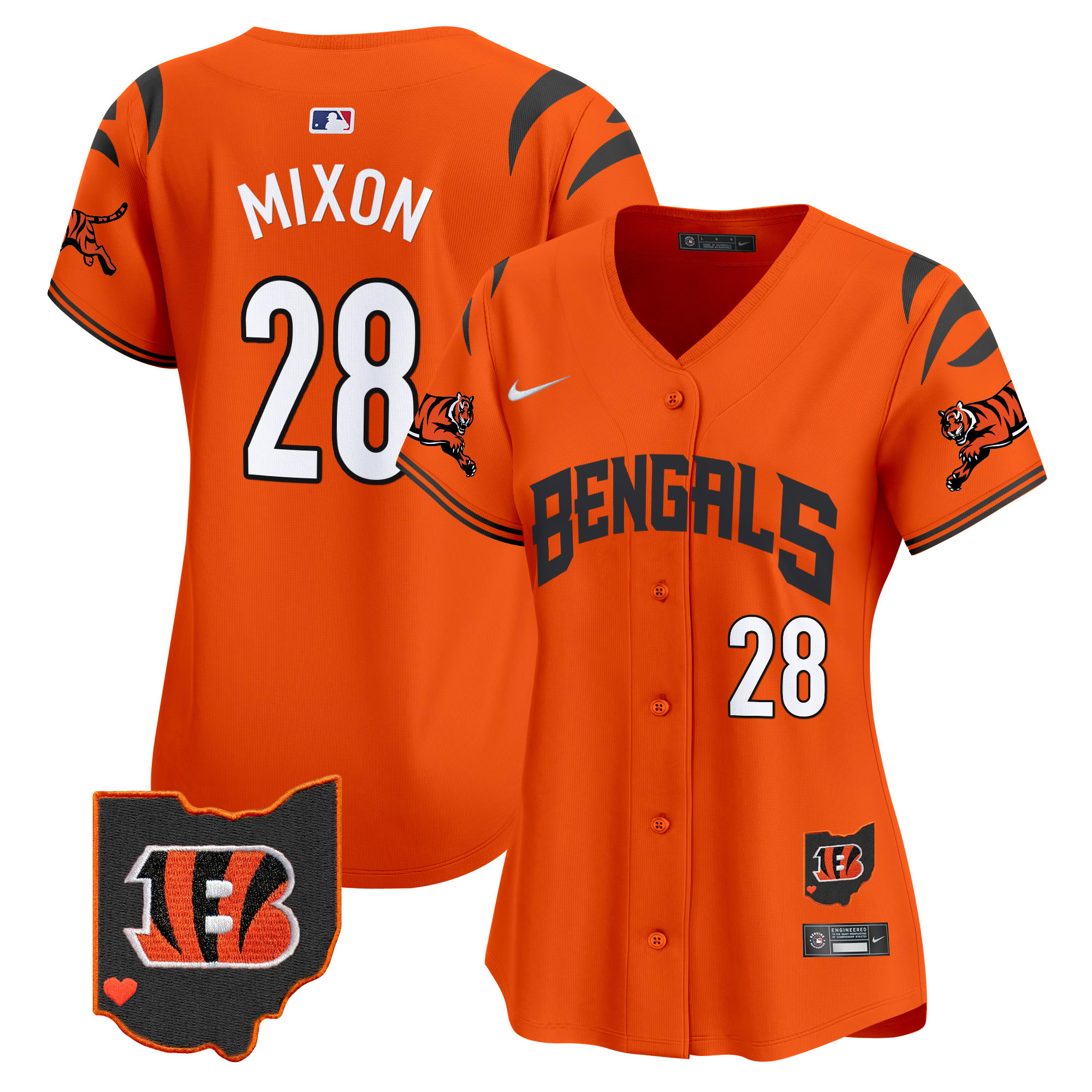Women's Joe Mixon Cincinnati Bengals Vapor Premier Limited Orange Jersey - All Stitched
