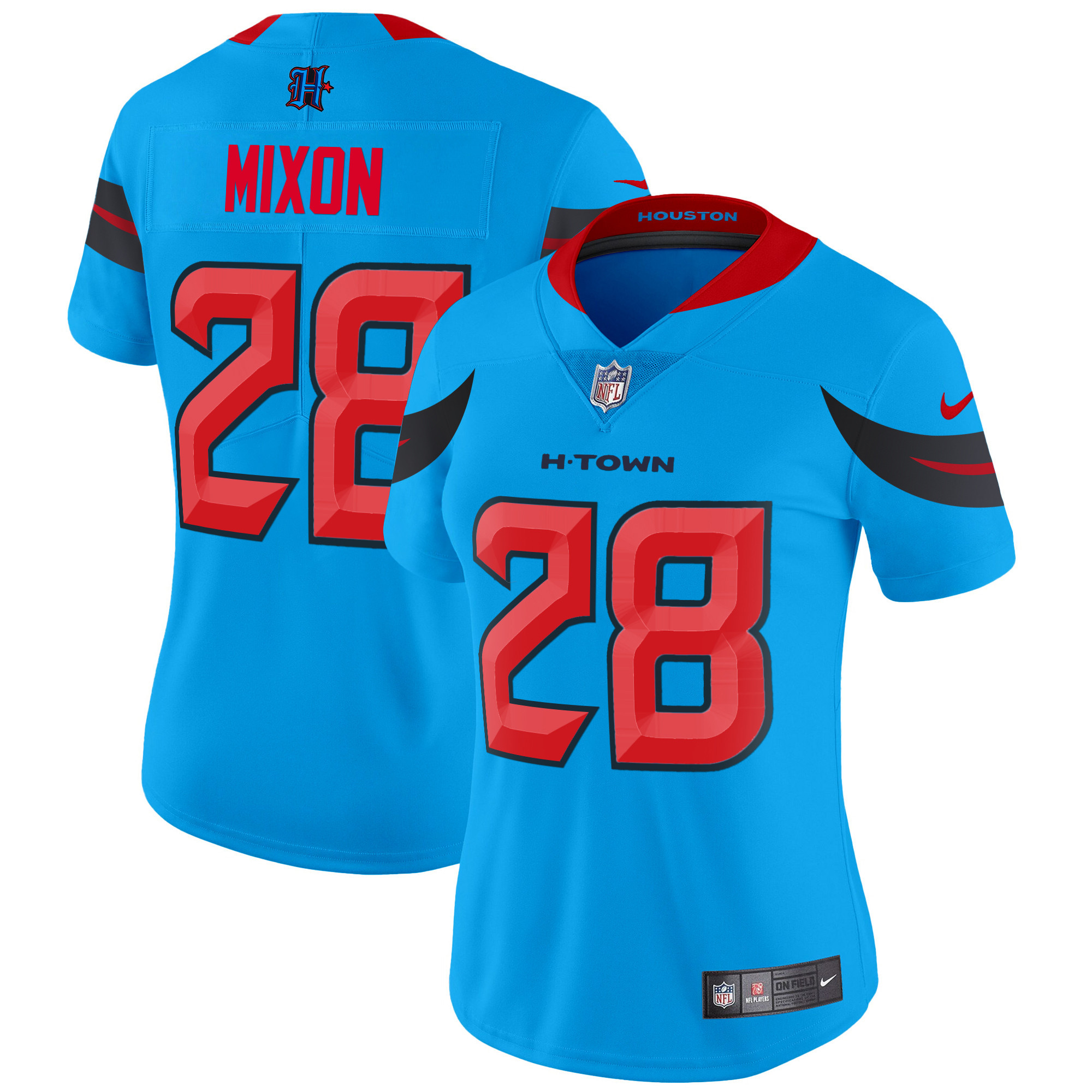 Women's Joe Mixon Houston Texans 2024 Vapor Limited Blue Jersey V3 - All Stitched