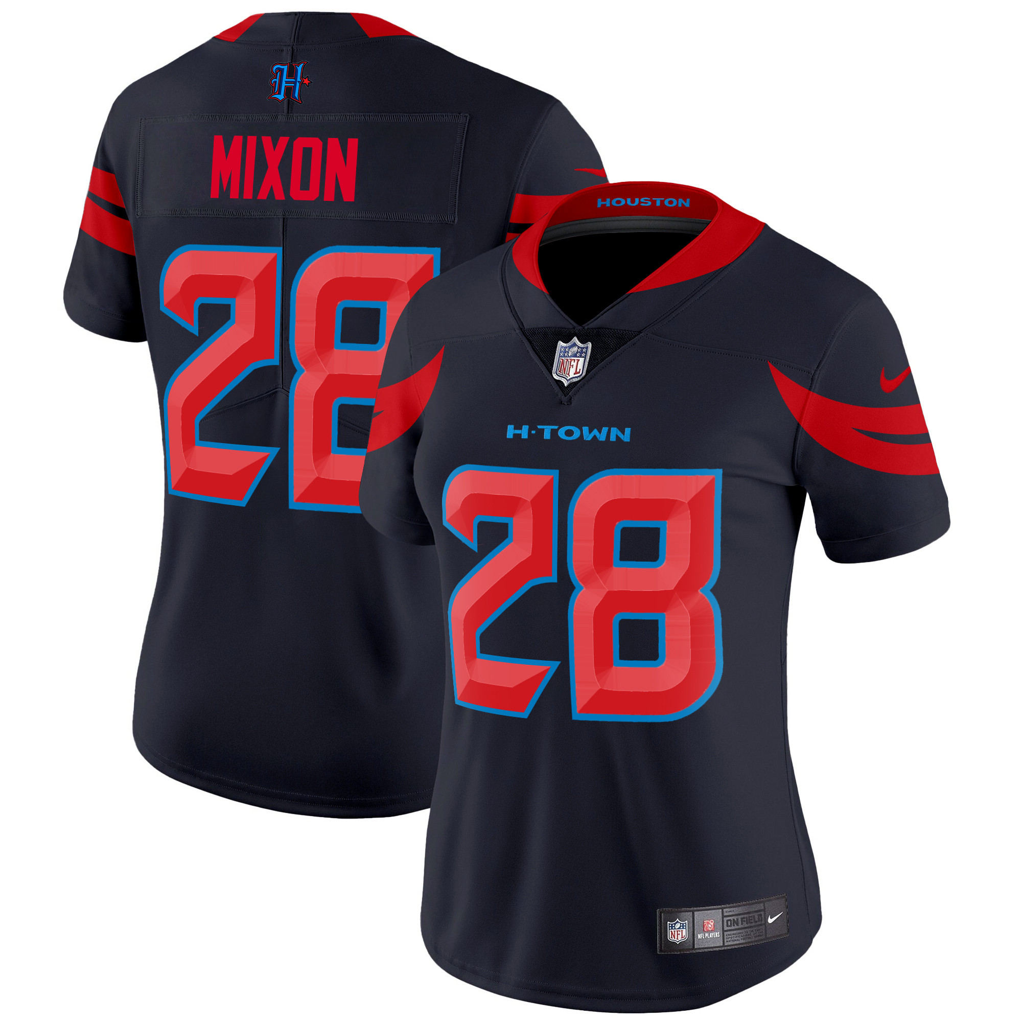 Women's Joe Mixon Houston Texans 2024 Vapor Limited Navy Limited Jersey V3 - All Stitched