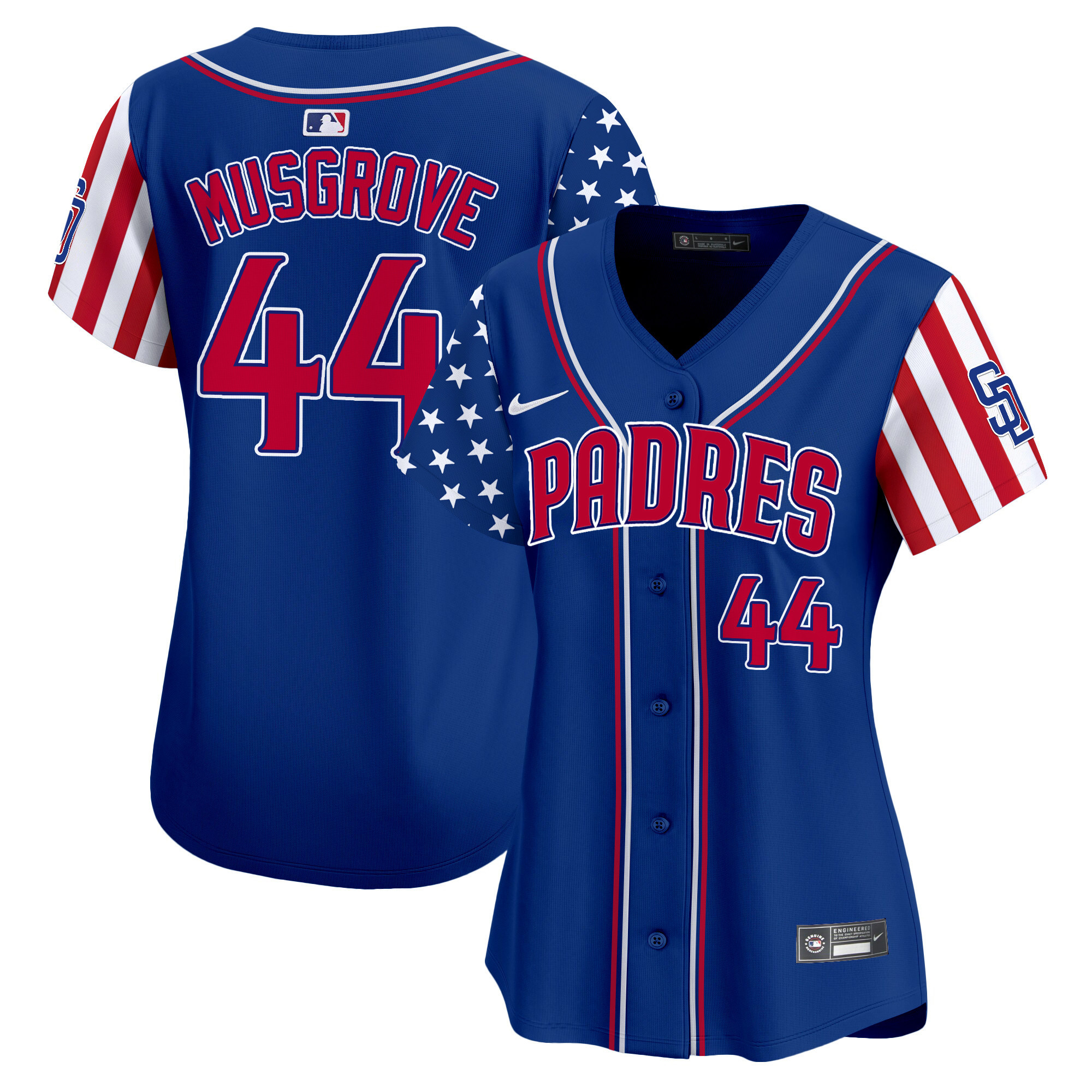 Women's Joe Musgrove San Diego Padres 2024 Independence Day Vapor Premier Limited Royal Jersey - All Stitched