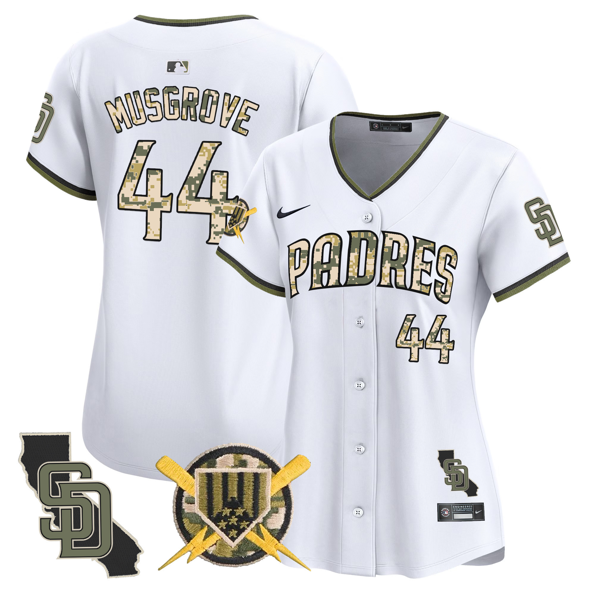 Women's Joe Musgrove San Diego Padres Armed Forces Day Vapor Premier Limited White Jersey - All Stitched