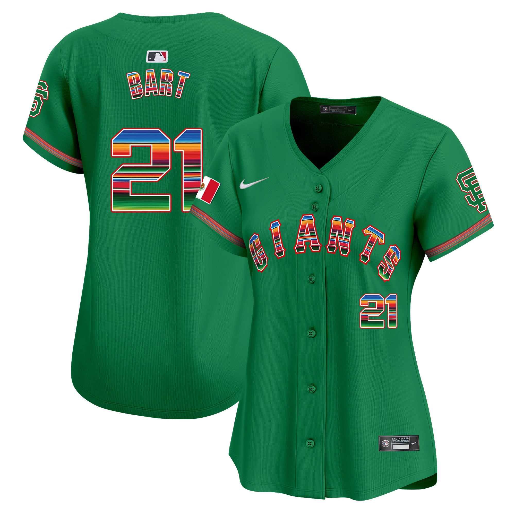 Women's Joey Bart San Francisco Giants Mexico Vapor Premier Limited Green Jersey - All Stitched