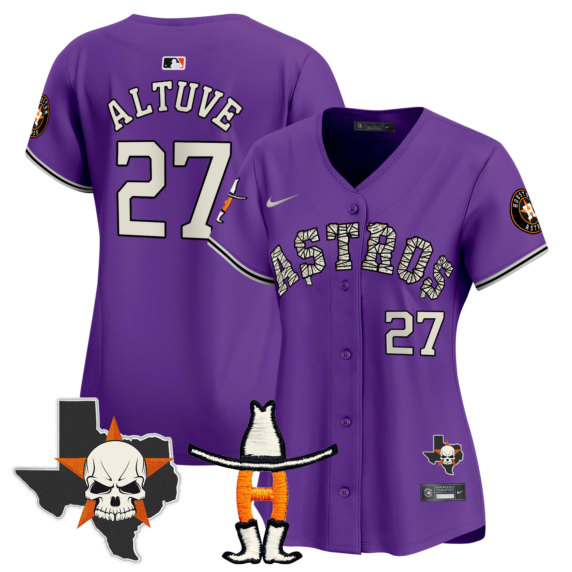 Women's JosÈ Altuve Houston Astros Halloween Vapor Premier Limited Purple Jersey - All Stitched