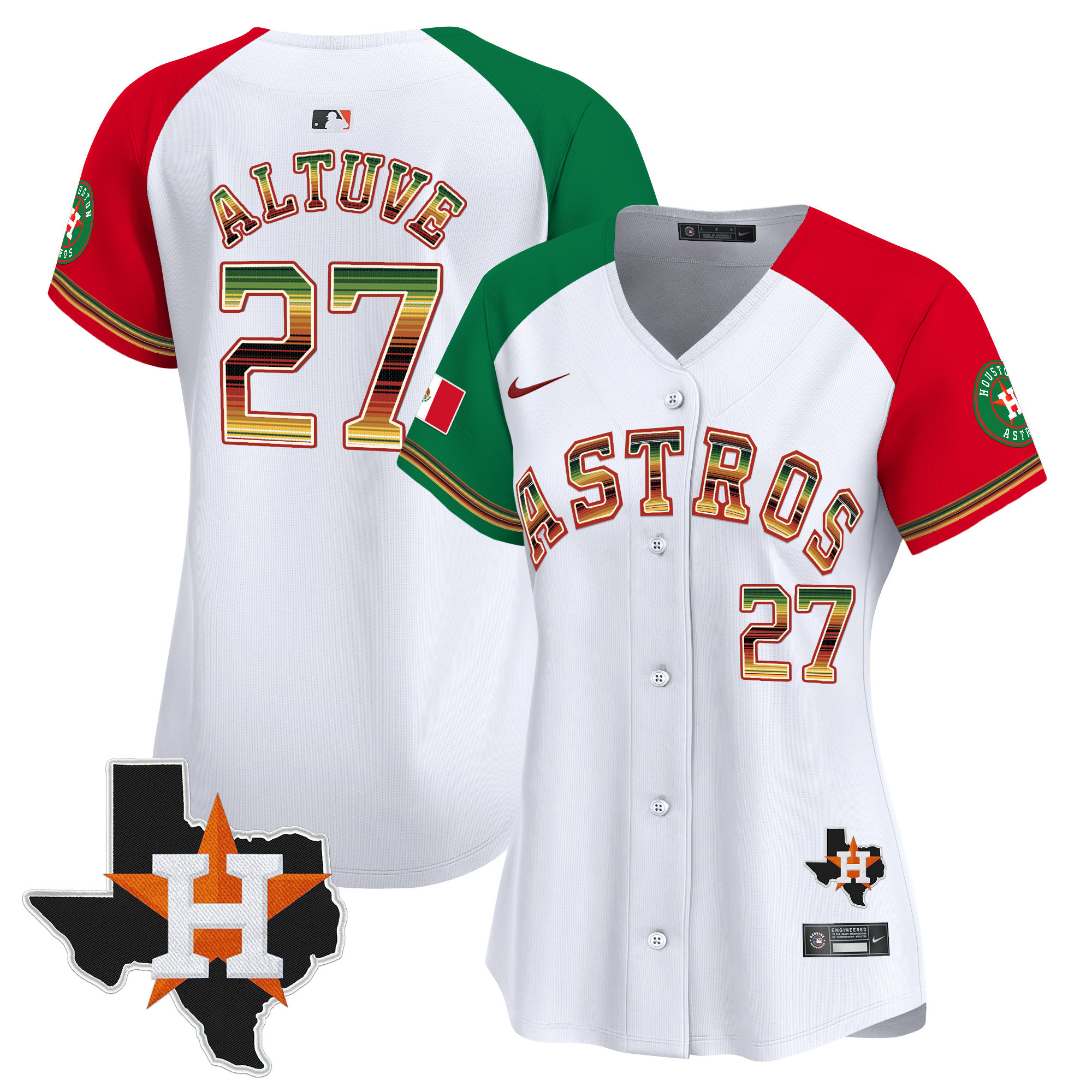 Women's JosÈ Altuve Houston Astros Mexico Traditional Style Vapor Premier Limited Alternate Jersey - All Stitched