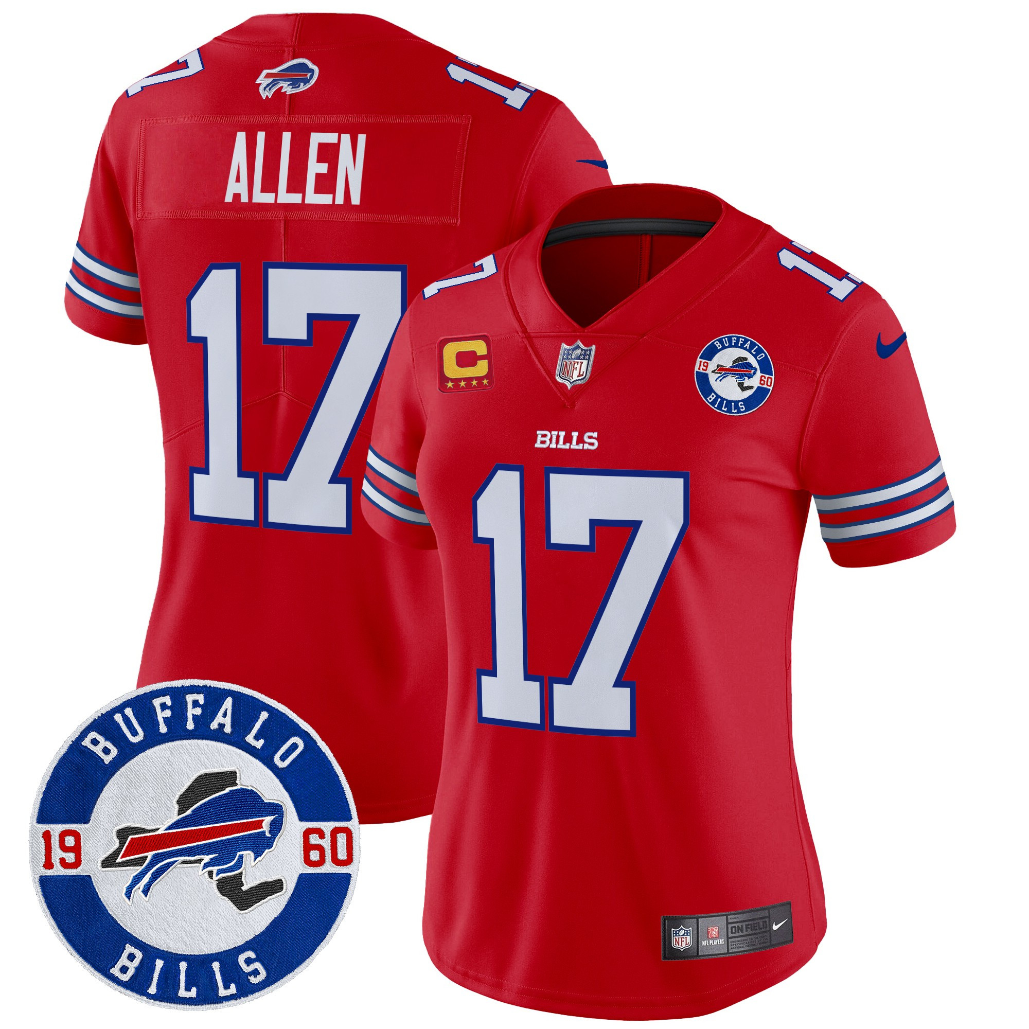 Women's Josh Allen Buffalo Bills 2024 Vapor Limited Red Jersey - All Stitched