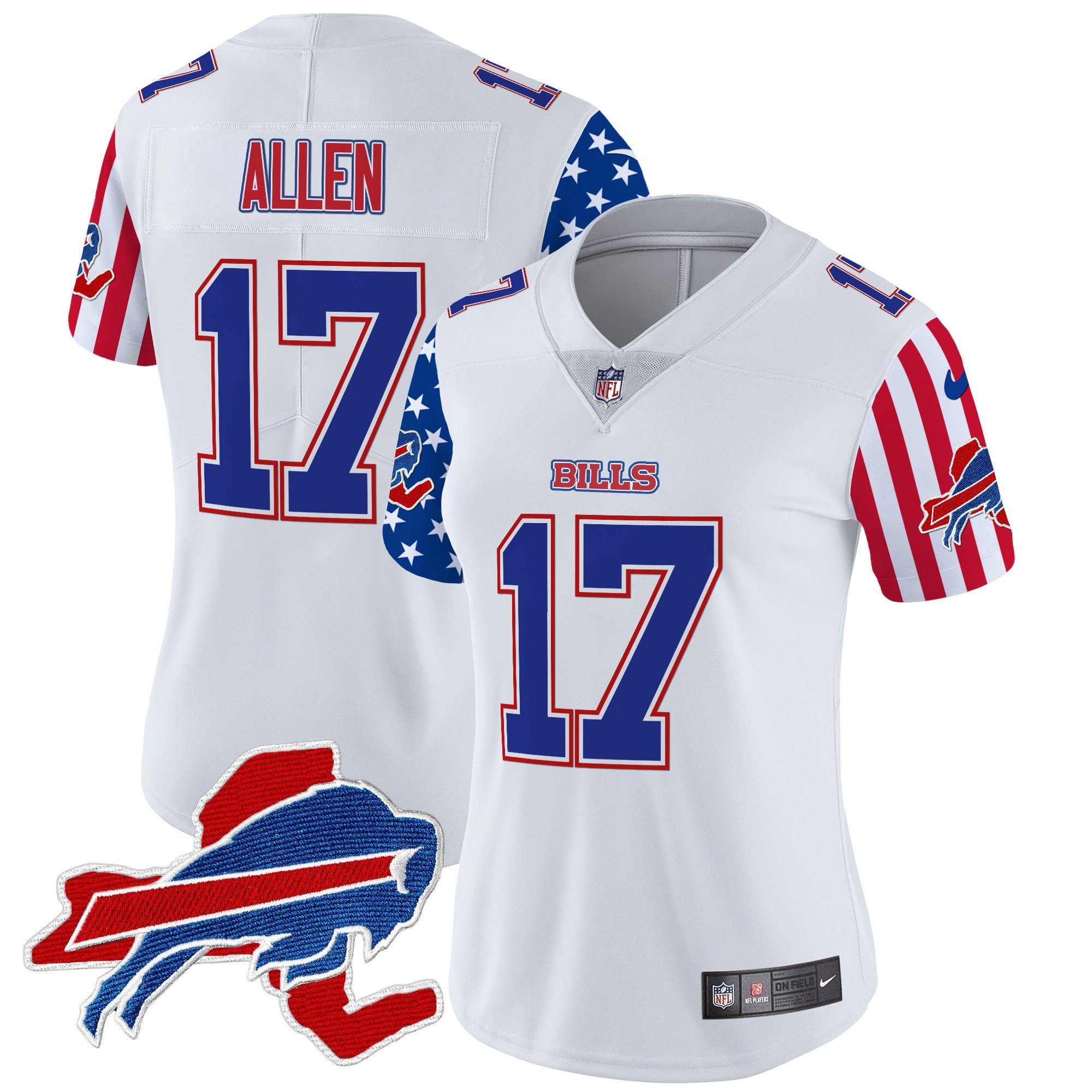 Women's Josh Allen Buffalo Bills American Style Vapor Limited White Jersey - All Stitched
