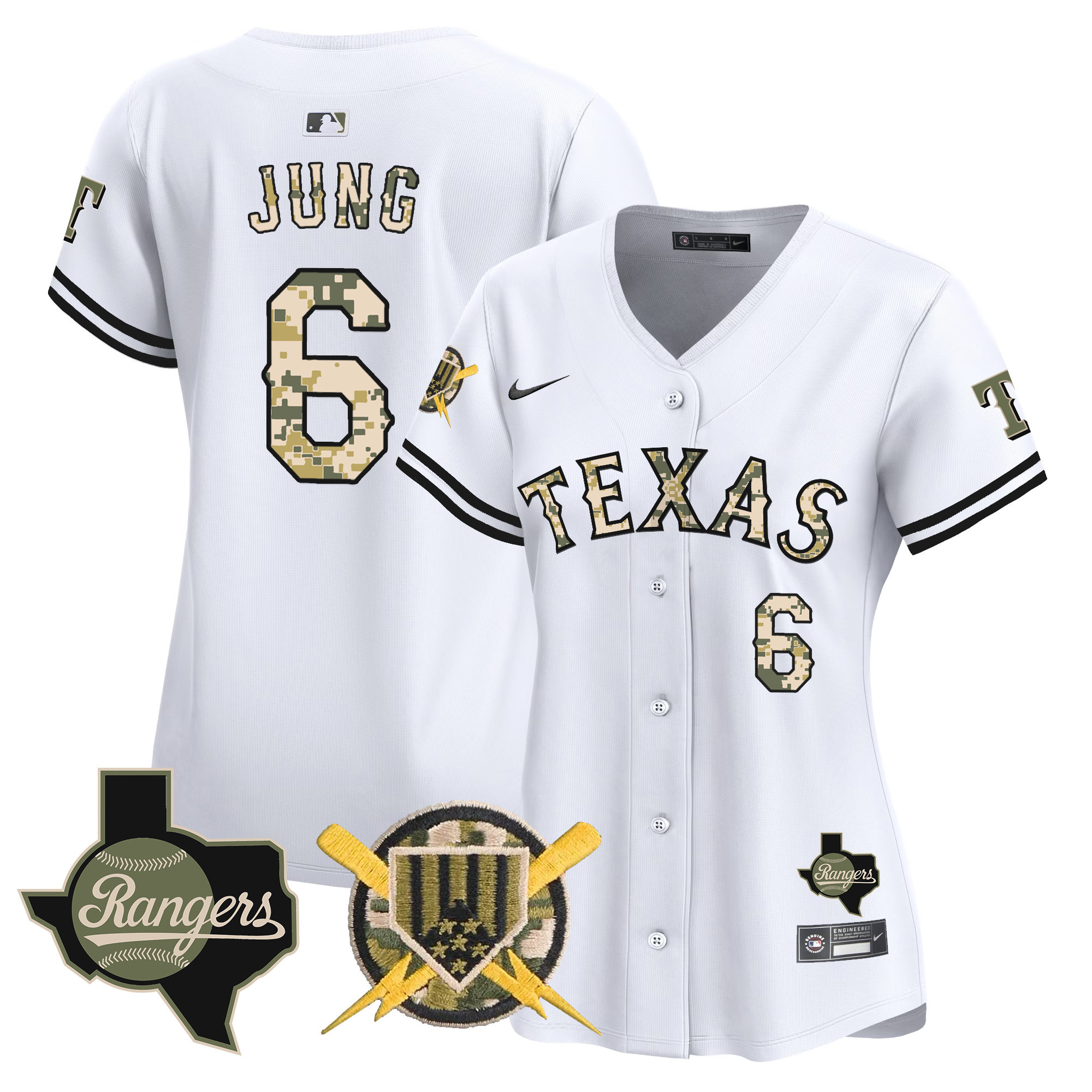 Women's Josh Jung Texas Rangers Armed Forces Day Vapor Premier Limited White Jersey - All Stitched
