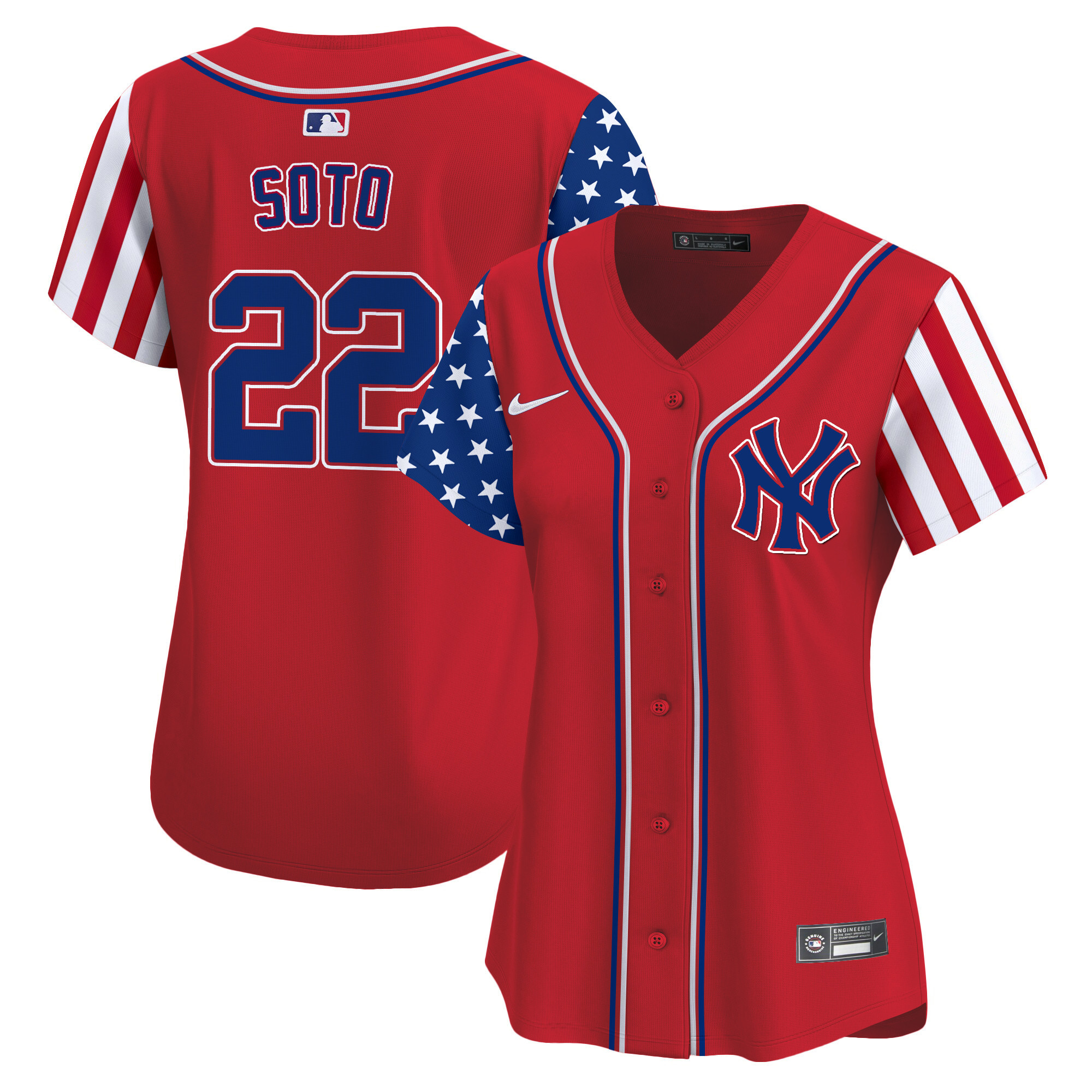 Women's Juan Soto New York Yankees 2024 Independence Day Vapor Premier Limited Red Jersey - All Stitched