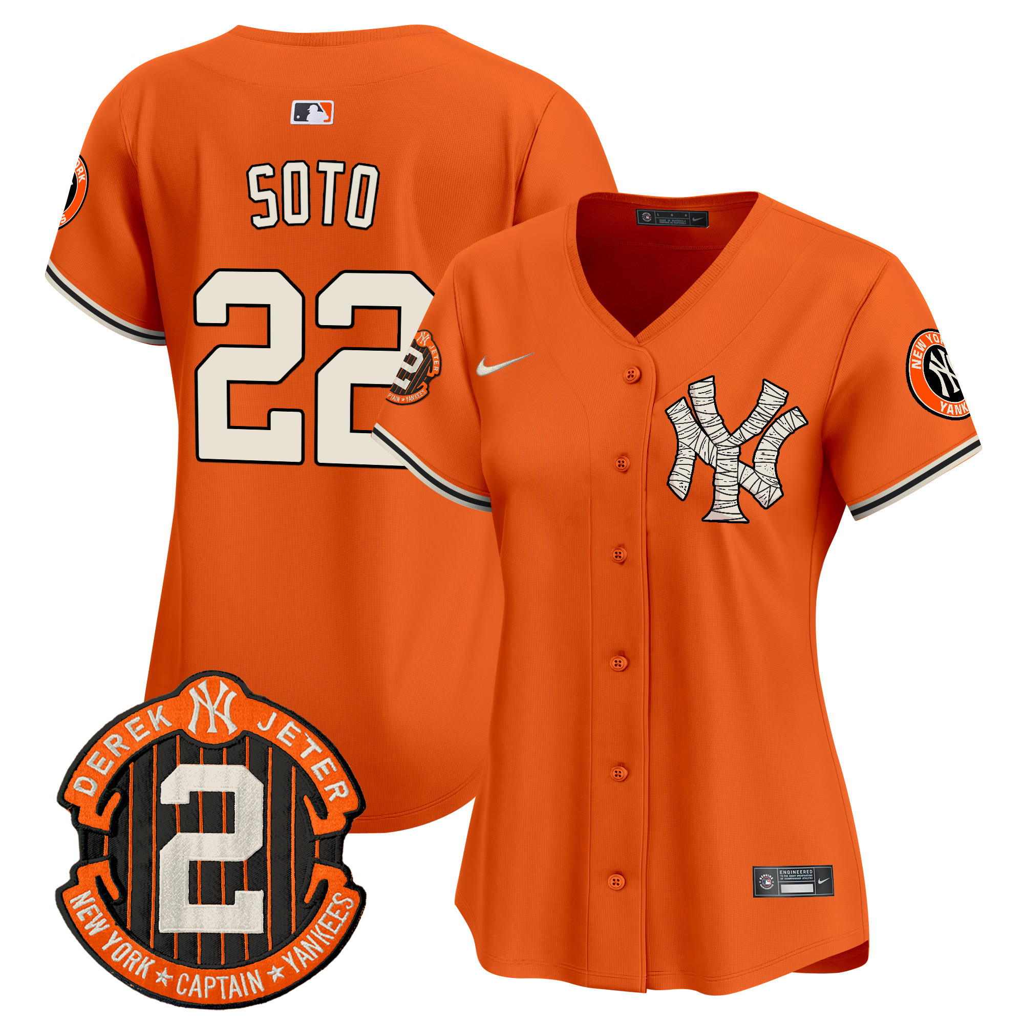 Women's Juan Soto New York Yankees Halloween Vapor Premier Limited Orange Jersey - All Stitched