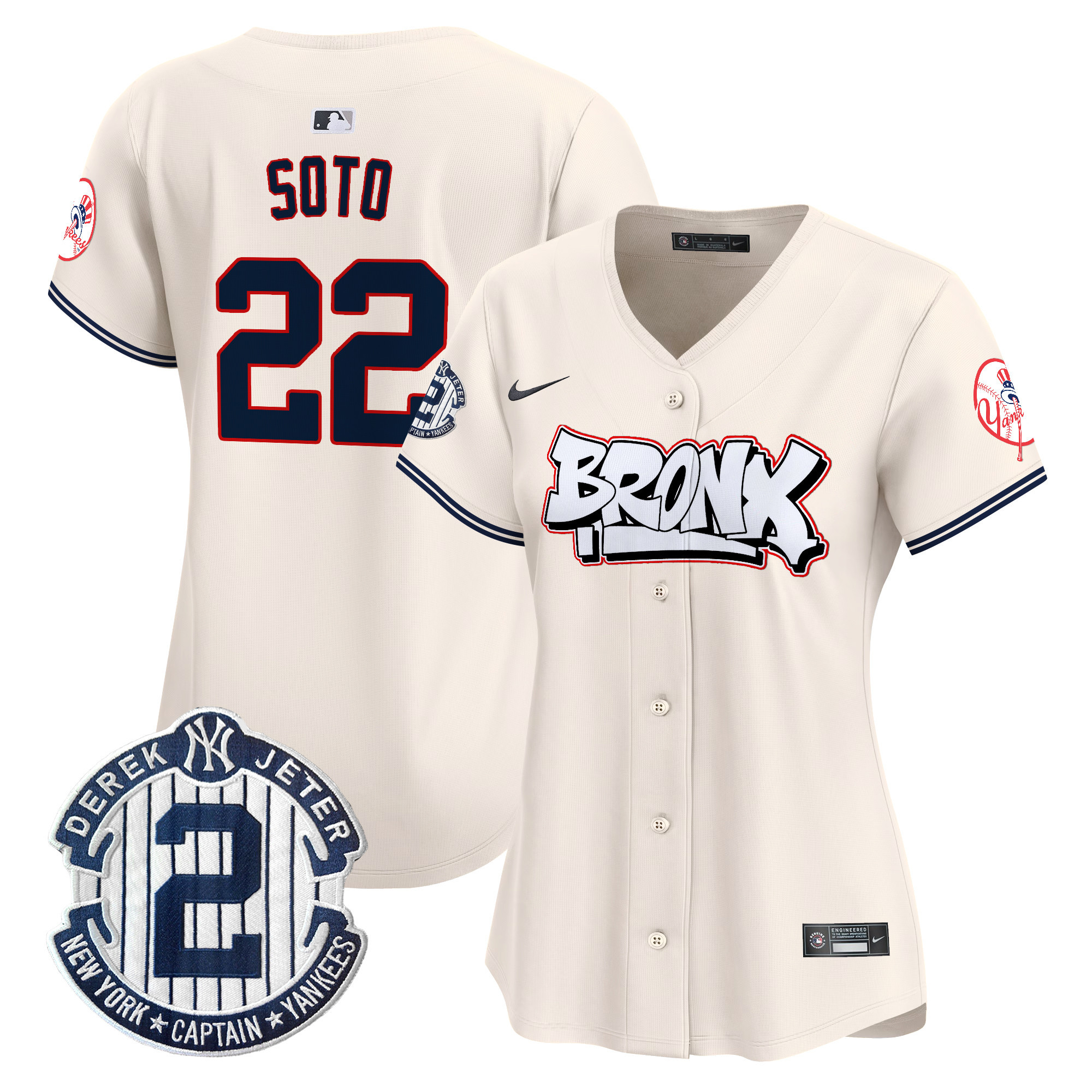 Women's Juan Soto New York Yankees The Bronx Graffiti Vapor Premier Limited Cream Jersey V4 - All Stitched