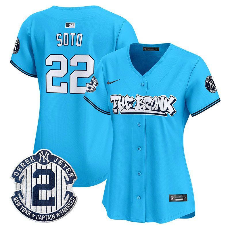 Women's Juan Soto New York Yankees The Bronx Graffiti Vapor Premier Limited Light Blue Jersey - All Stitched