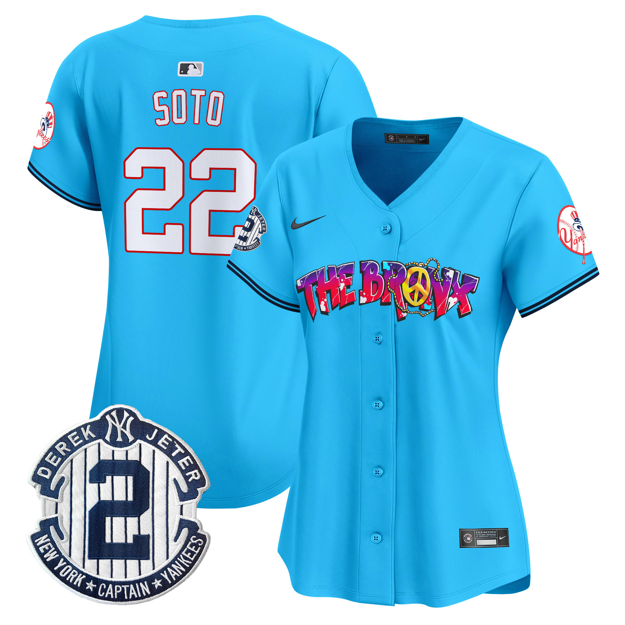 Women's Juan Soto New York Yankees The Bronx Graffiti Vapor Premier Limited Light Blue Jersey V7 - All Stitched