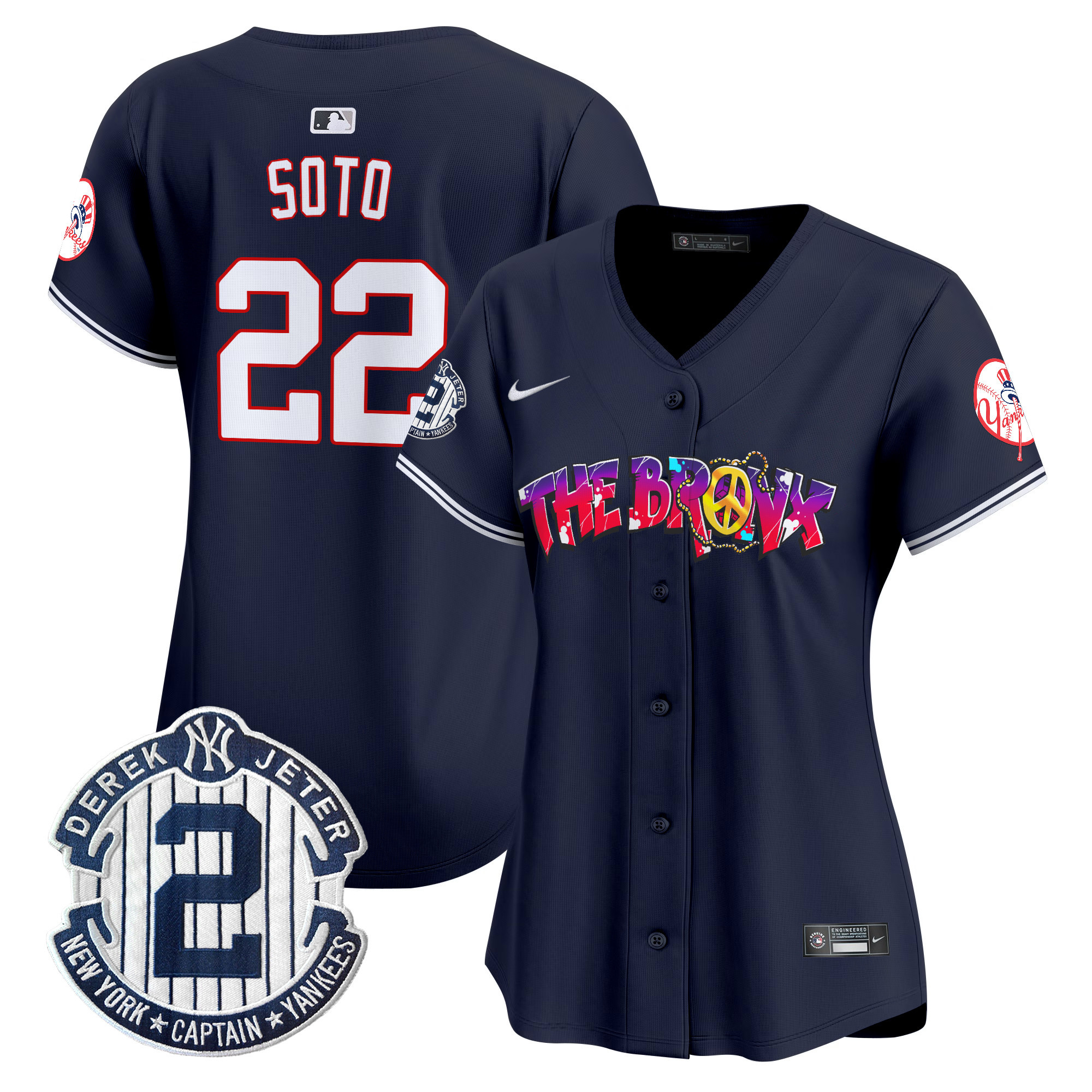 Women's Juan Soto New York Yankees The Bronx Graffiti Vapor Premier Limited Navy Jersey V7 - All Stitched
