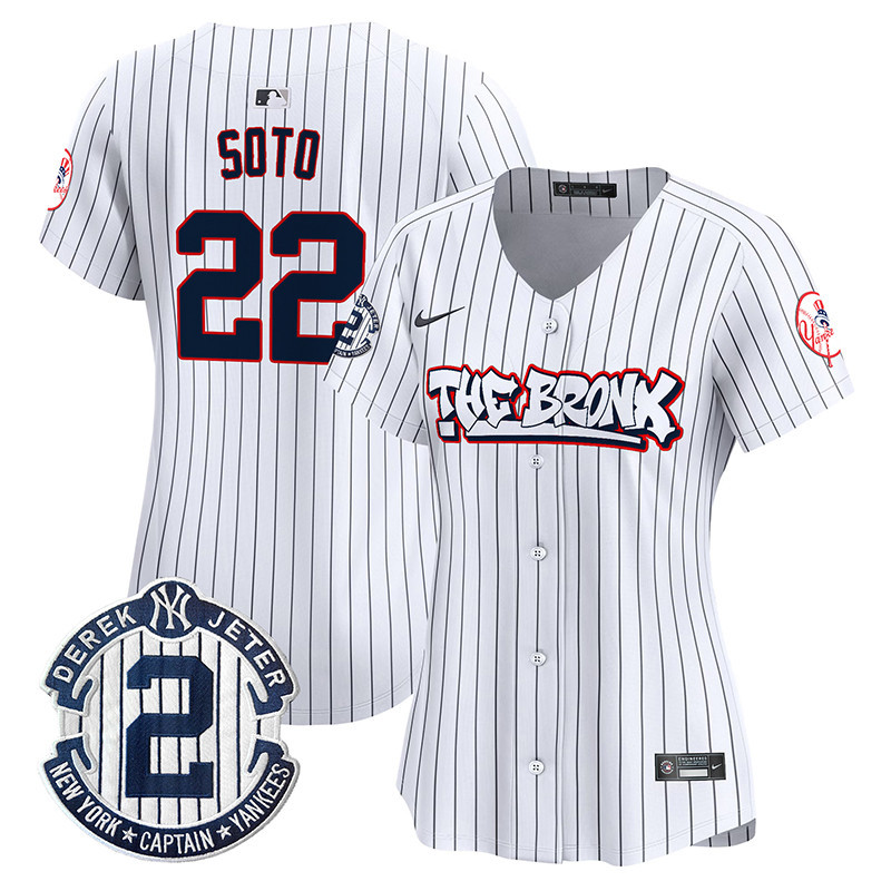 Women's Juan Soto New York Yankees The Bronx Graffiti Vapor Premier Limited Pinstripe Jersey V2 - All Stitched
