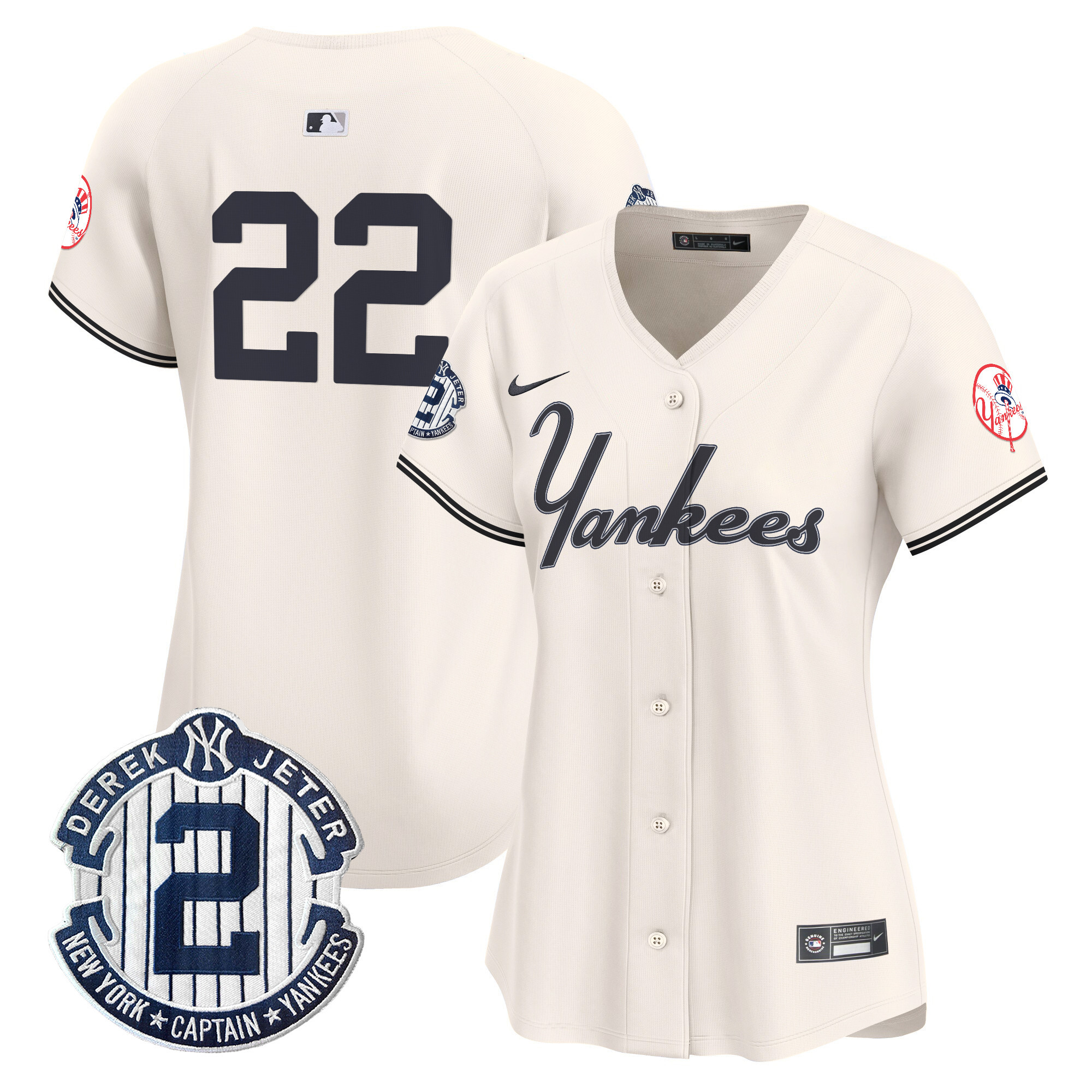 Women's Juan Soto New York Yankees Throwback Vapor Premier Limited Cream Jersey V2 - All Stitched